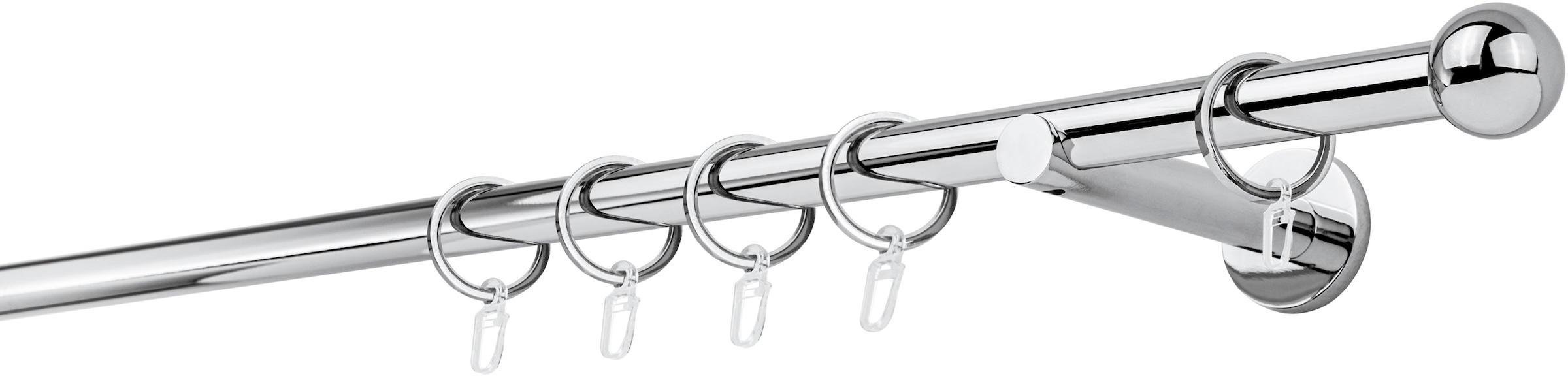 mydeco Gardinenstange "20mm Ball Wandträger 12 cm" 1 läufig-läufig Fixmaß