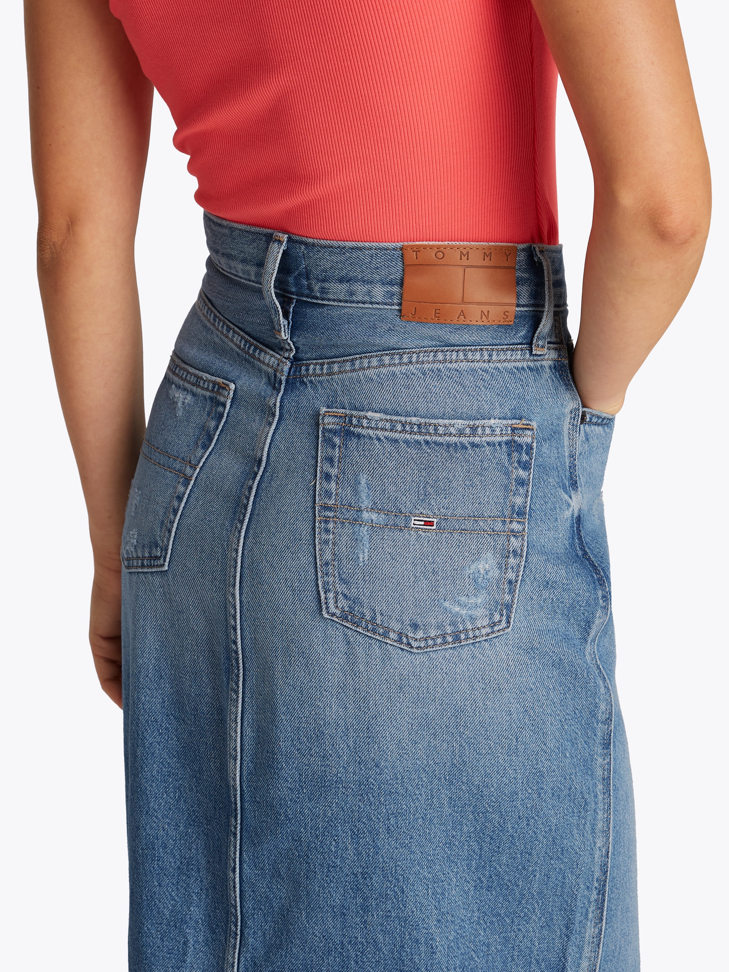 Tommy Jeans Jeansrock »CLAIRE MIDI SKIRT BI8036«, in Midi-Länge, in blauer Waschung