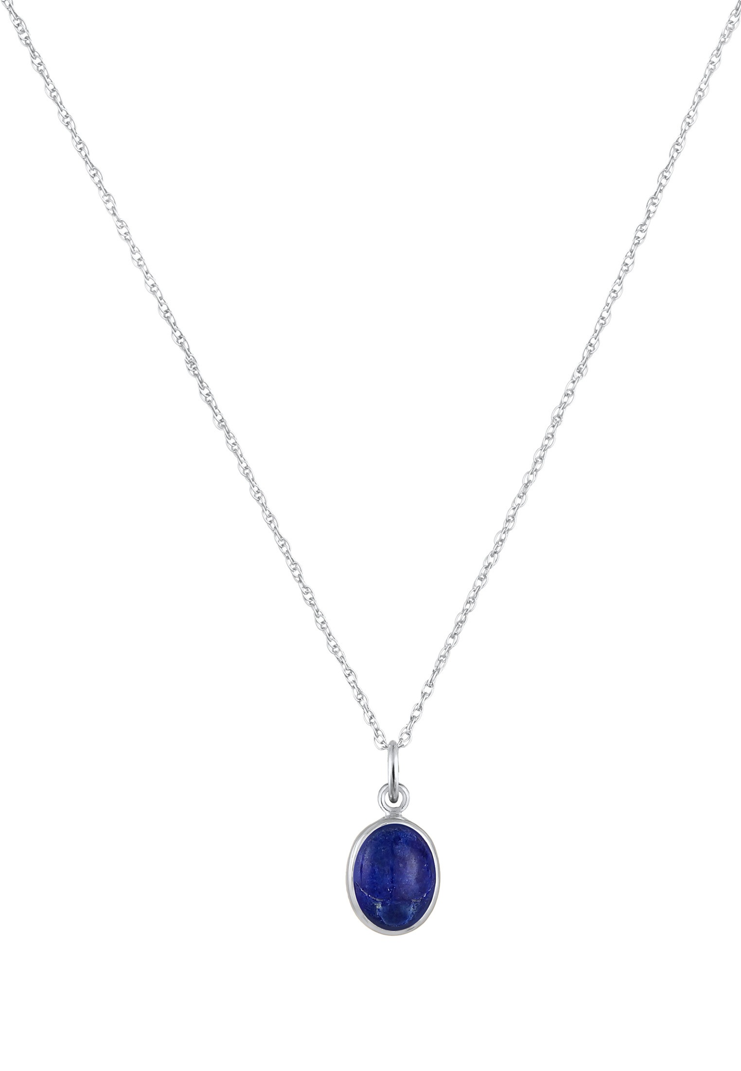 Elli Silberkette »Halskette Lapislazuli Anhänger Edelstein Oval 925 Silber«