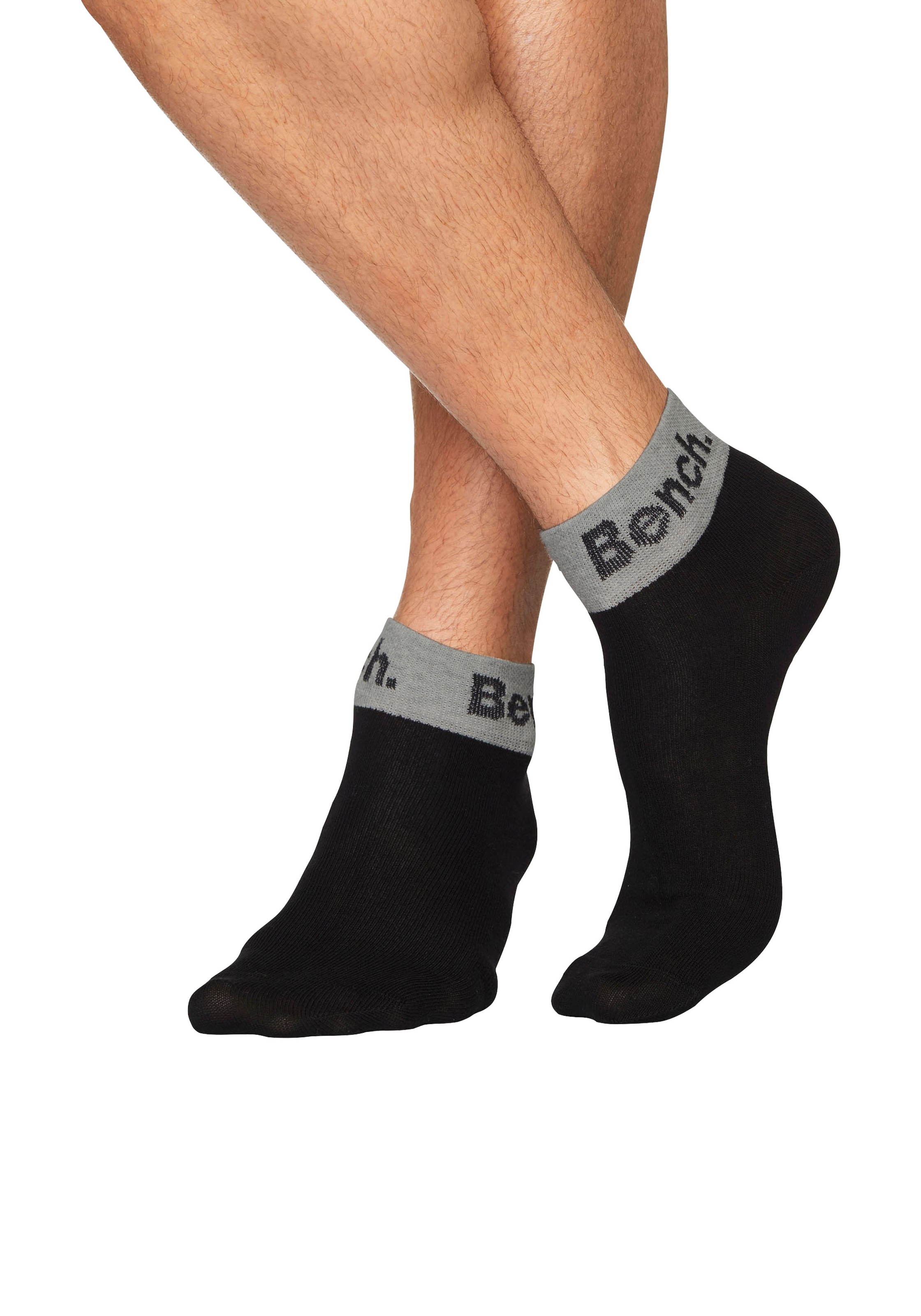 Bench. Kurzsocken, (Packung, 8 Paar), mit eingestricktem Schriftzug am Bündchen