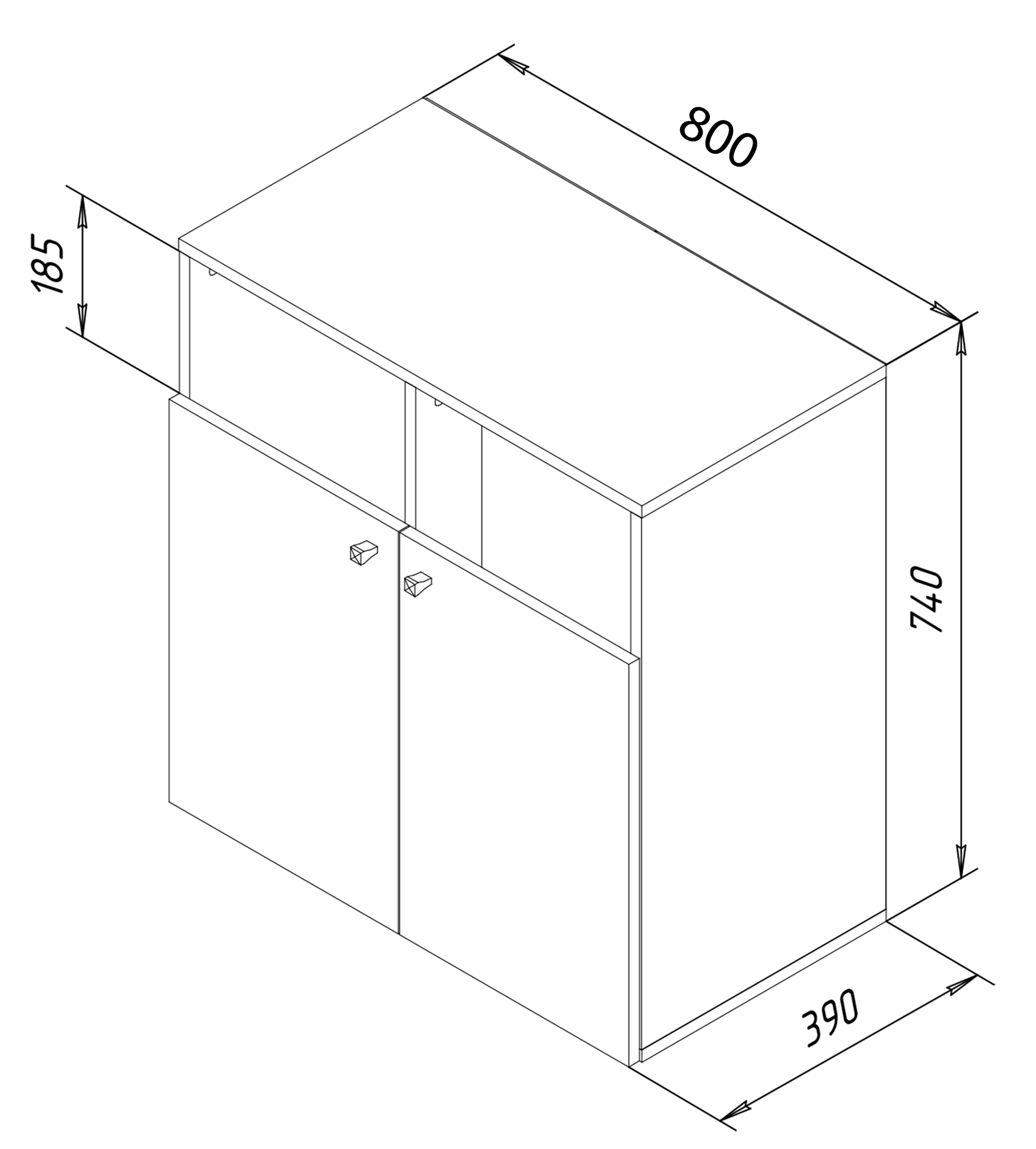 VCM Hochschrank »Wäscheschrank Wäschetruhe Wäschebox Dreso L 2-f«, (1 St., VCM Dreso)