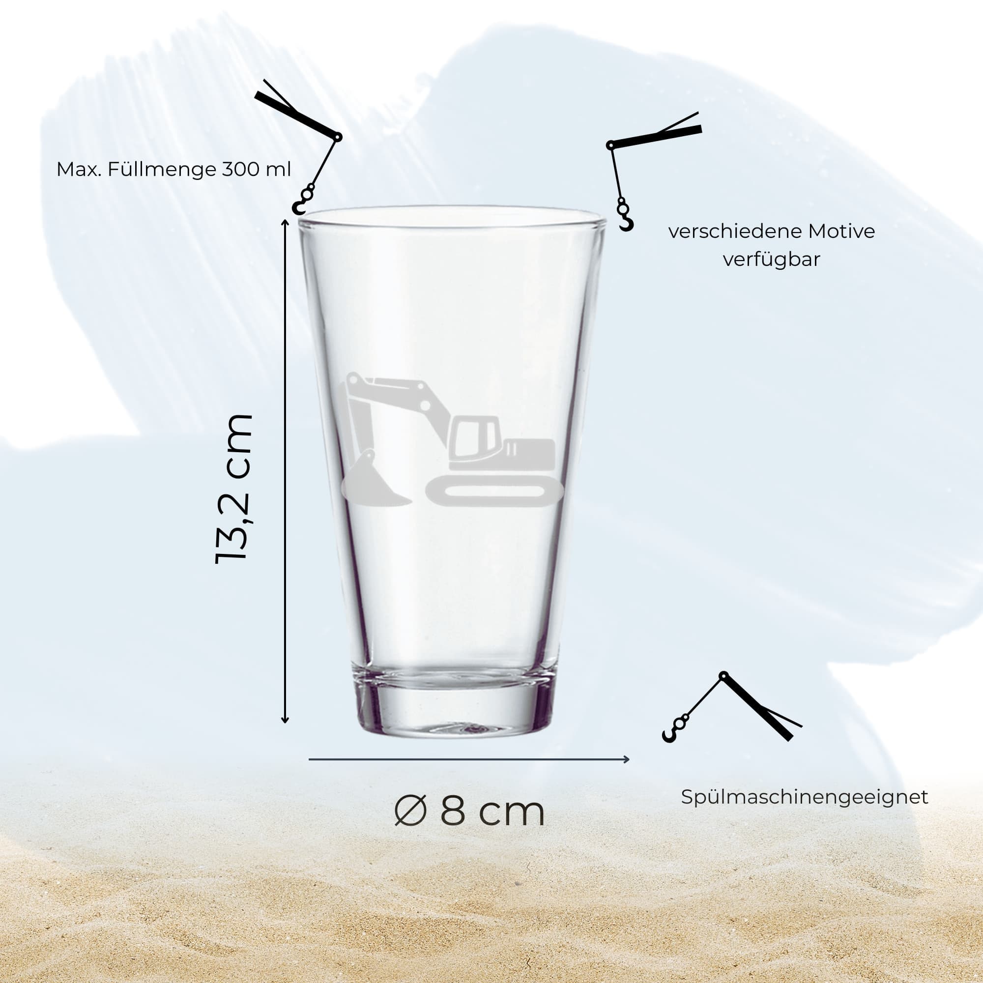 LUXENTU Kinderbecher »Kinderbecher Baustellenfahrzeuge 300 ml 3er Set transparent«