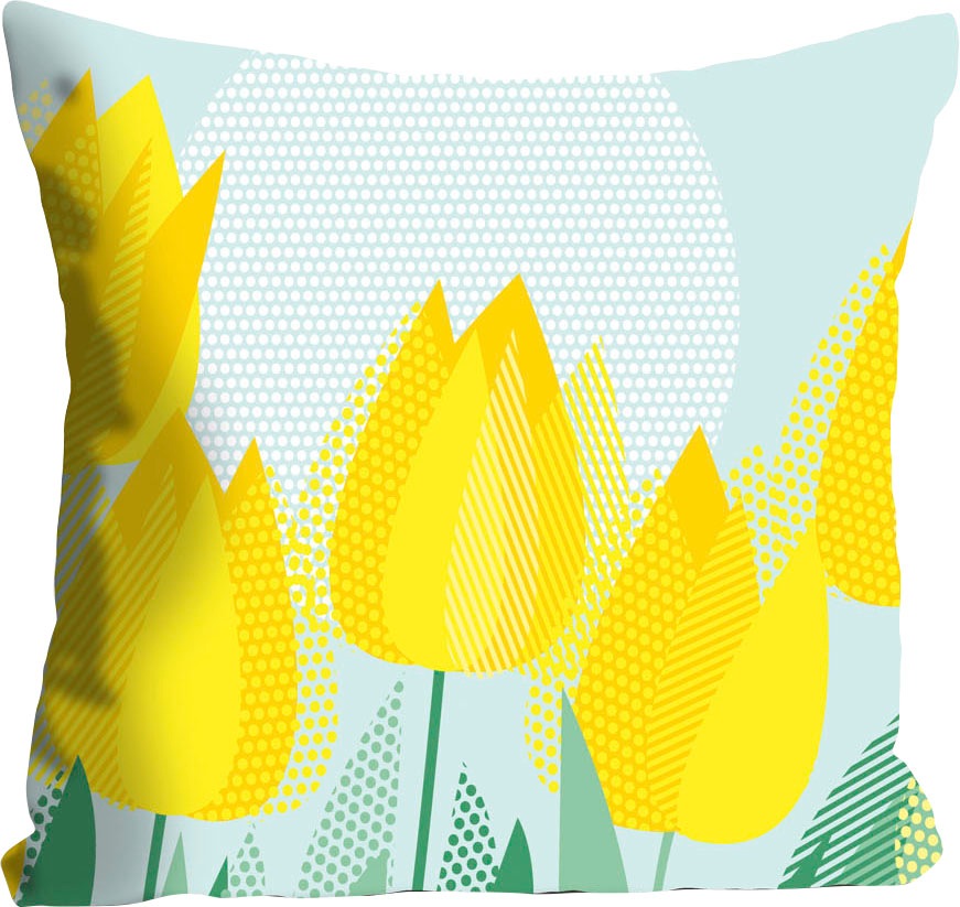 gelben 1 mit Tulpen, ohne Füllung, Kissenhülle queence online Dekokissen Stück »Rebekka«, kaufen
