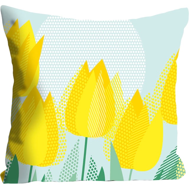 queence Dekokissen »Rebekka«, mit gelben Tulpen, Kissenhülle ohne Füllung, 1  Stück online kaufen