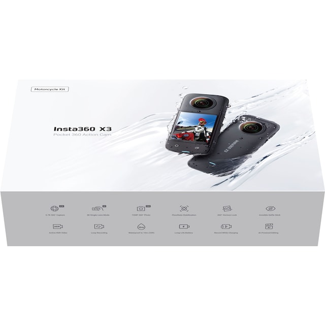 Insta360 Camcorder »X3 Motorcycle Kit«, 5,7K, Bluetooth-WLAN (Wi-Fi) ➥ 3  Jahre XXL Garantie | UNIVERSAL