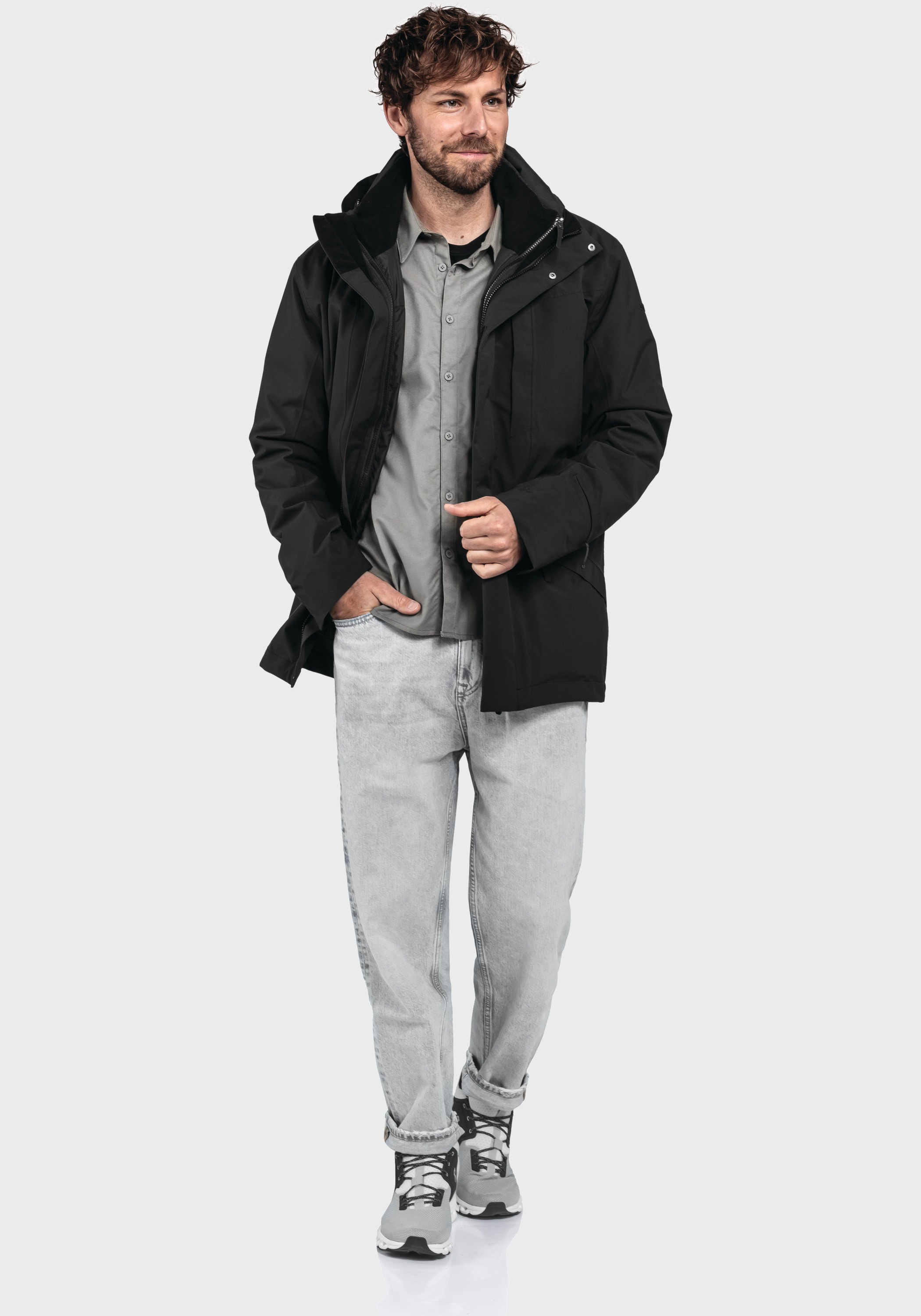 Schöffel Doppeljacke »Urban 3in1 Parka Style Borkol MNS«, mit Kapuze