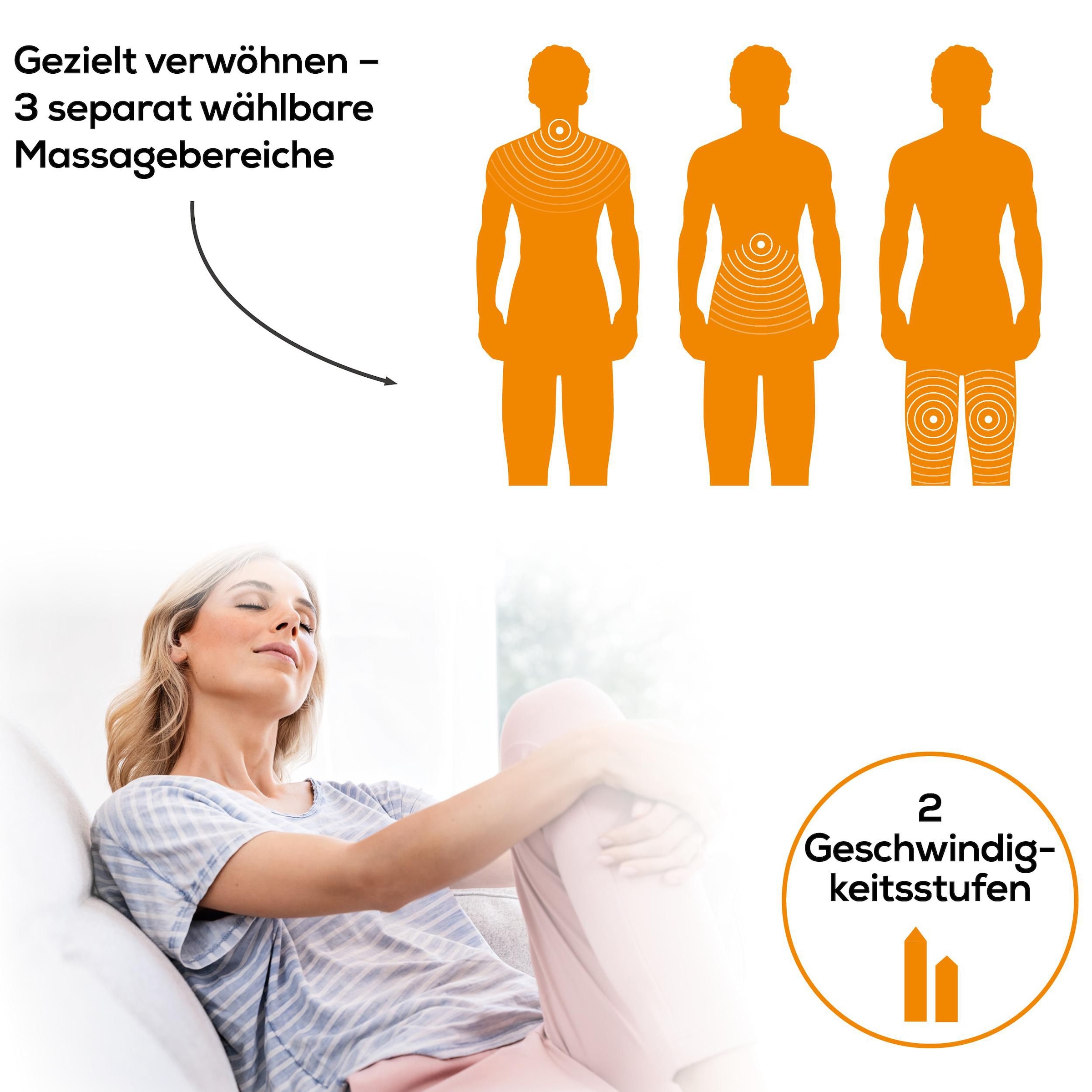 BEURER Shiatsu-Massagesitzauflage »MG 295 für entspannende Rückenmassagen entlang der Wirbelsäule«, 4 Massageköpfe, 2 wählbare Programme, mit Rechts-/Linkslauf