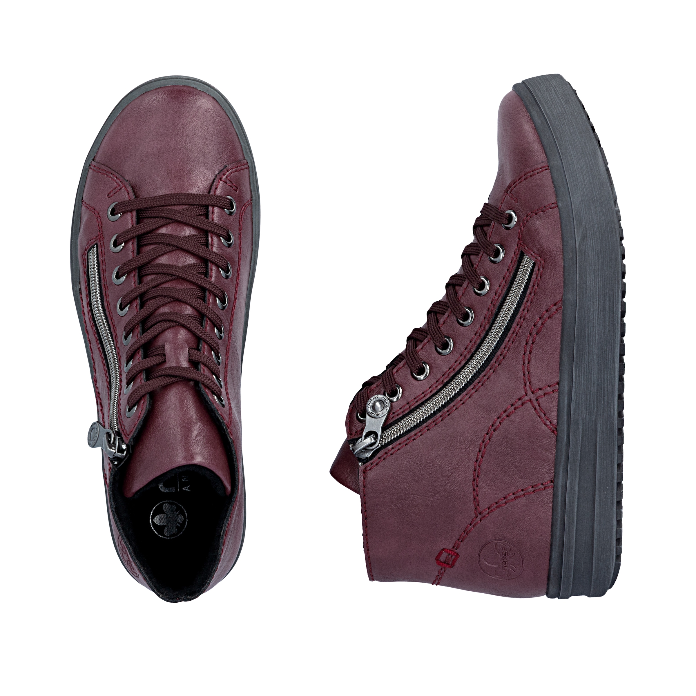 Rieker Schnürboots  High Top-Sneaker, Herbstschuh mit dezenten Ziernähten