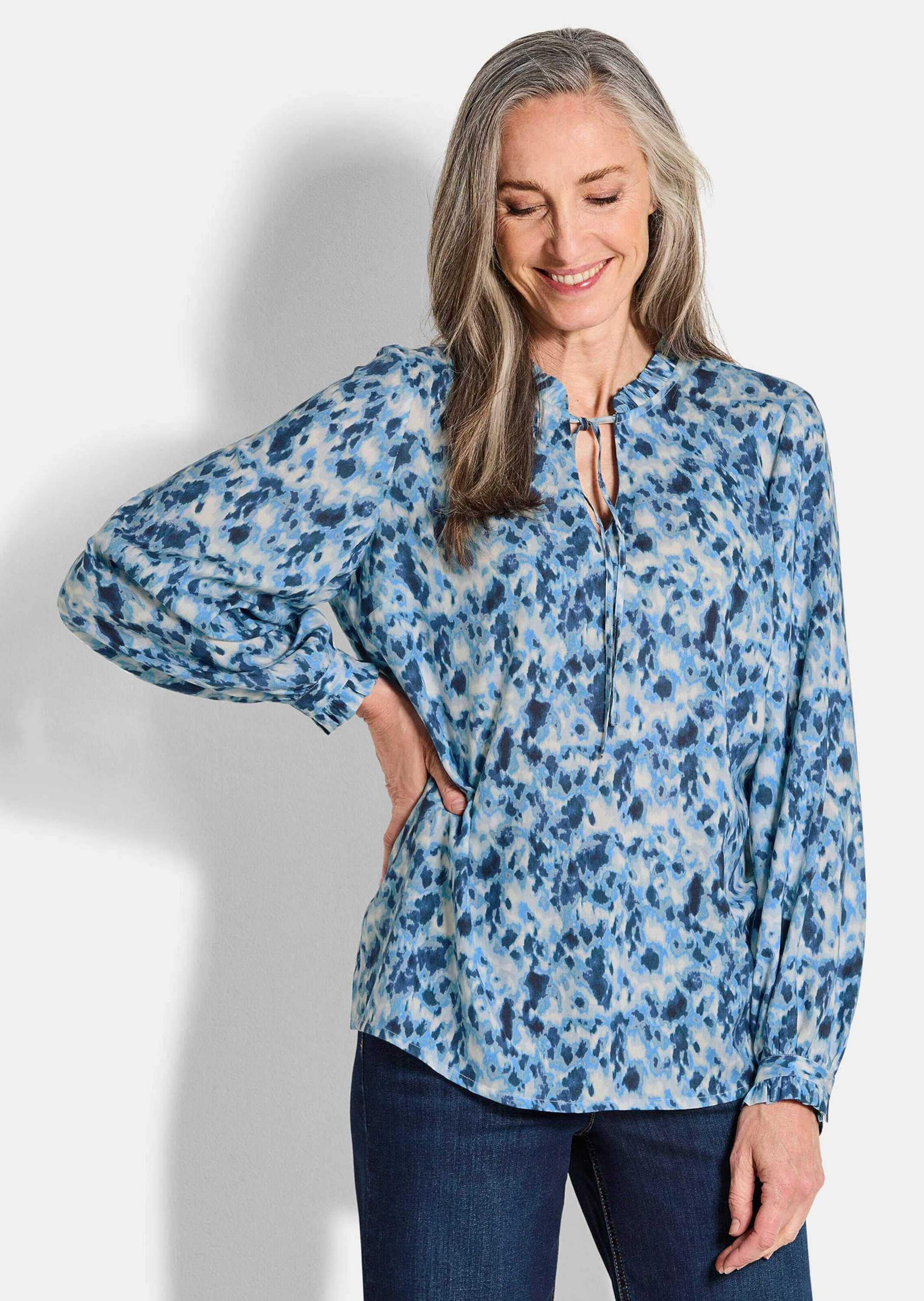 GOLDNER Schlupfbluse »Viskose-Bluse mit Rüschen«