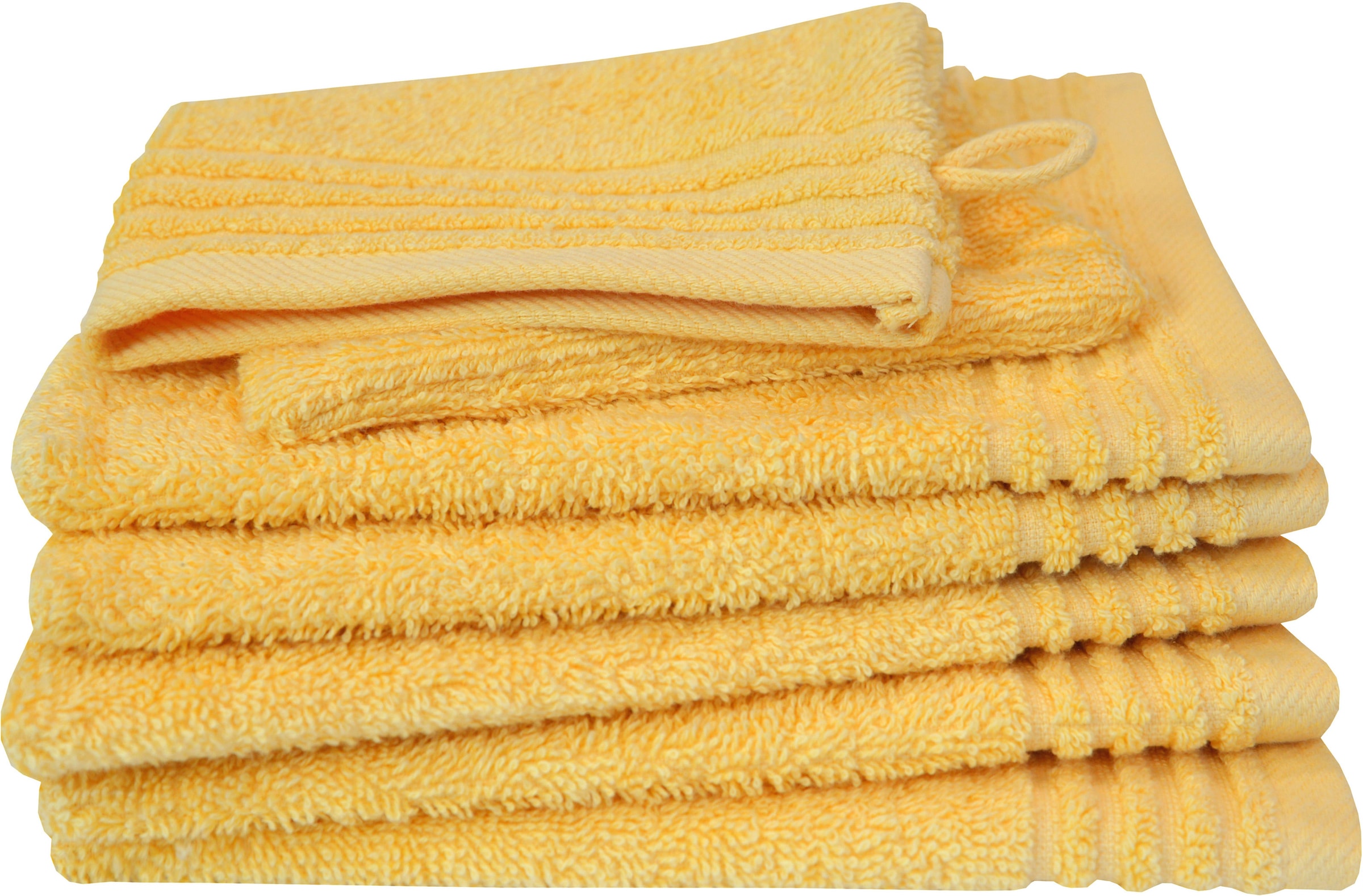 Dyckhoff Waschhandschuh "Waschhandschuh-Set BRILLANT 6-tlg., Baumwolle, 550 g/m²" Baumwolle
