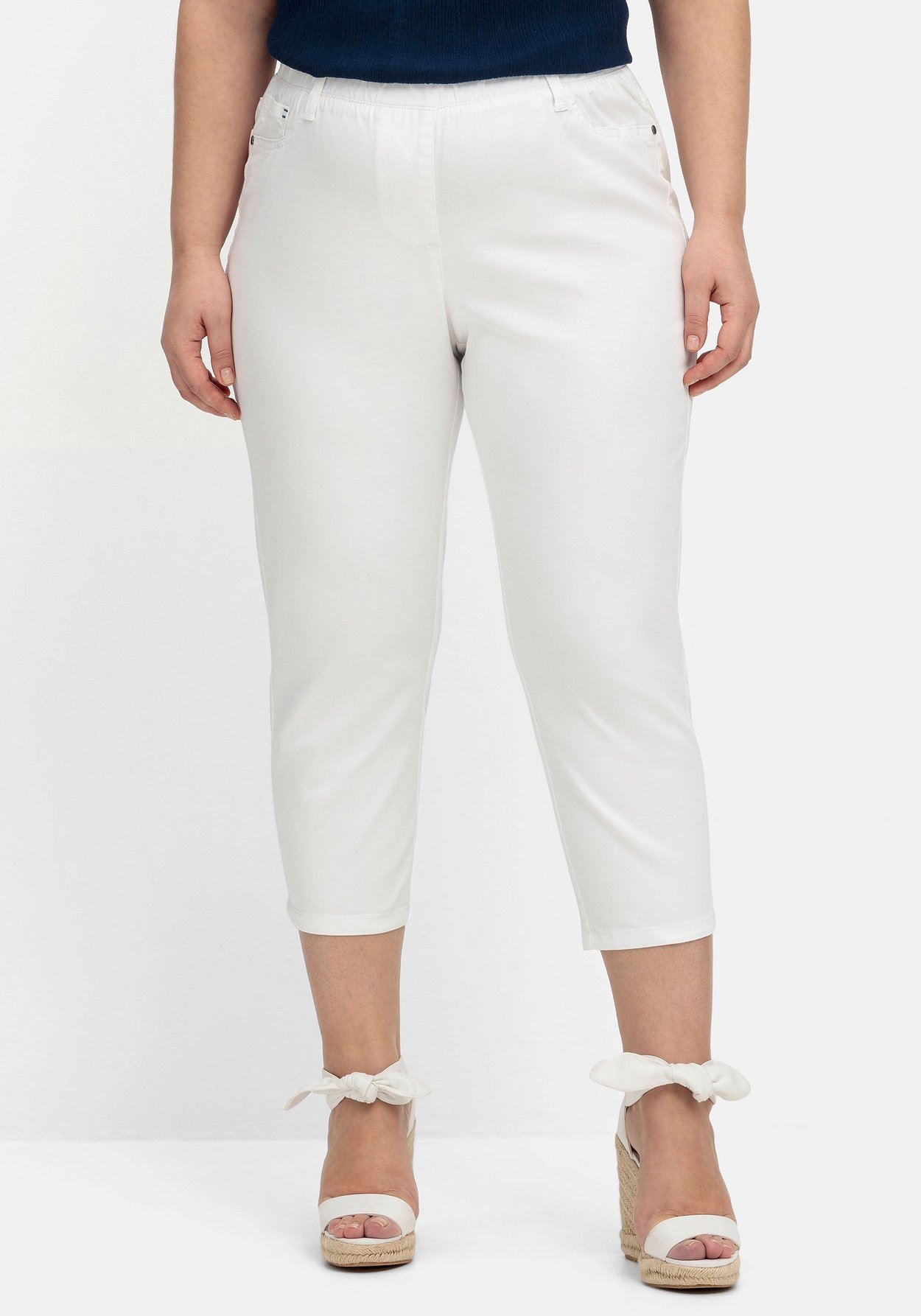 Sheego 7/8-Hose »Schmale 7/8-Hose mit Gummibund, aus elastischem Twill«