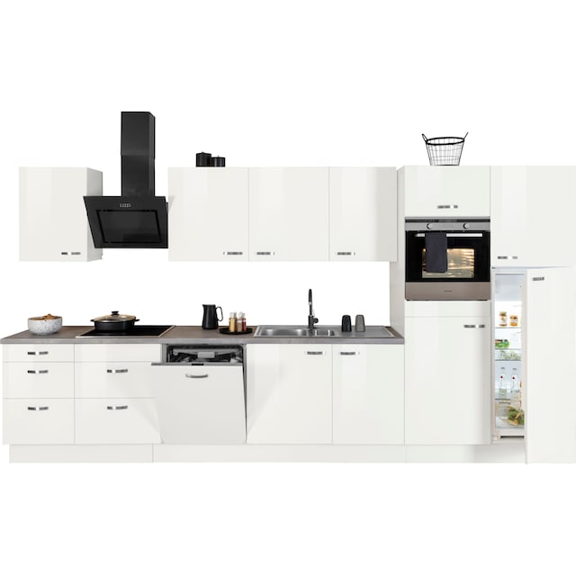 OPTIFIT Küchenzeile »Cara, Breite 400 cm,«, mit HANSEATIC-E-Geräten,  Induktions-Kochfeld, Soft-Close-Funktion auf Raten bestellen