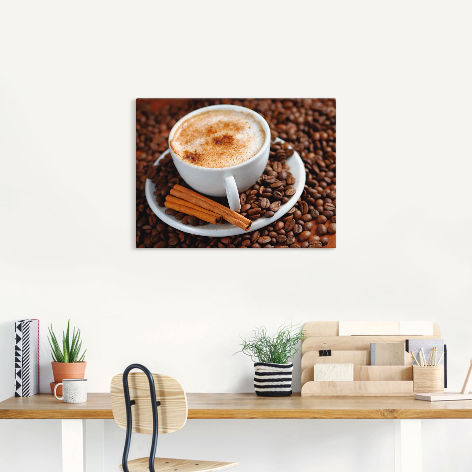 Artland Leinwandbild »Cappuccino - Kaffee« Getränke 1 Stk. tlg. auf Holzrahmen gespannt