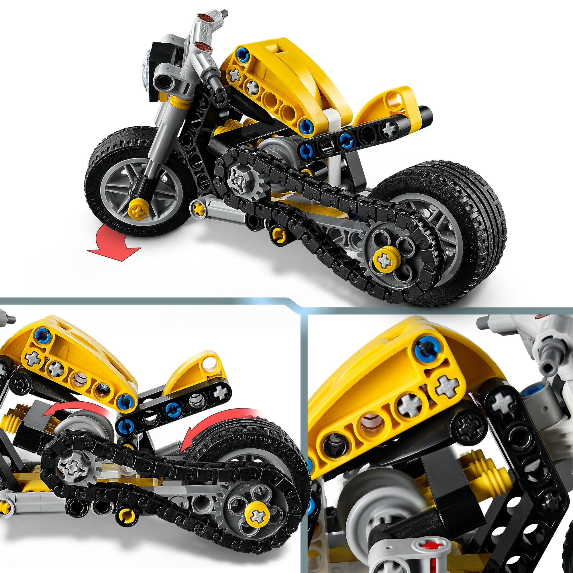 LEGO® Konstruktionsspielsteine »Gelbes Motorrad (42225), LEGO Technic«