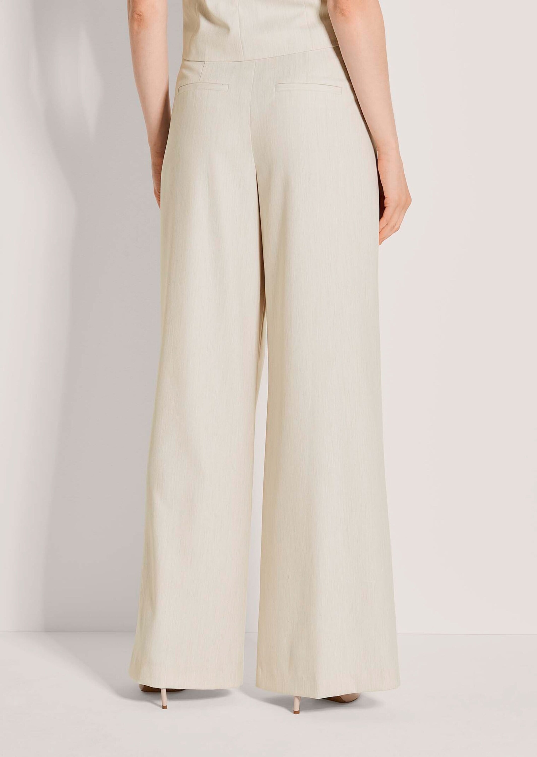 MADELEINE Stoffhose »Palazzohose Bundfaltenhose mit weitem Bein«  Leicht mellierter Stoff