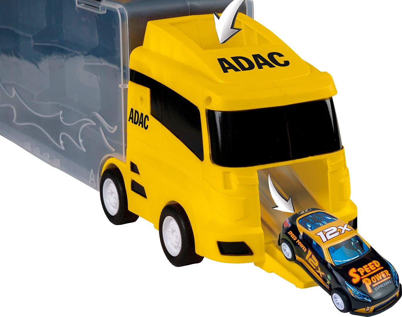 Happy People Spielzeug-LKW »ADAC Autotransporter Koffer«, inklusive 4 Autos