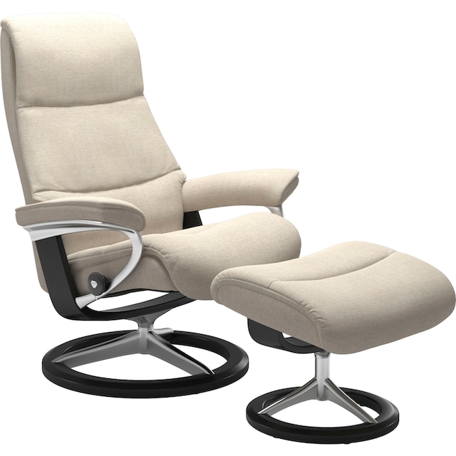 »View«, (Set, bestellen mit Relaxsessel bequem Größe mit Stressless® Schwarz Hocker), Relaxsessel Base, Signature S,Gestell