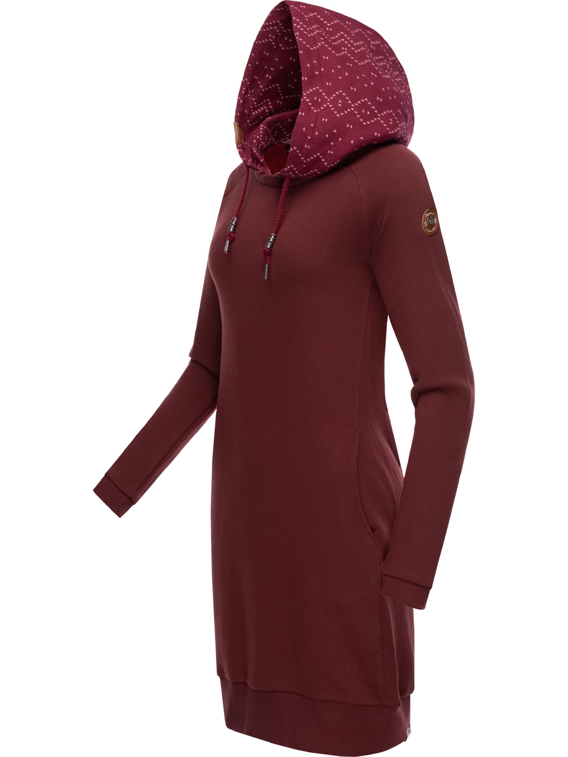 Ragwear Druckkleid »Druckkleid Bess«, Langärmliges Baumwoll Kleid mit Printmuster-Kapuze