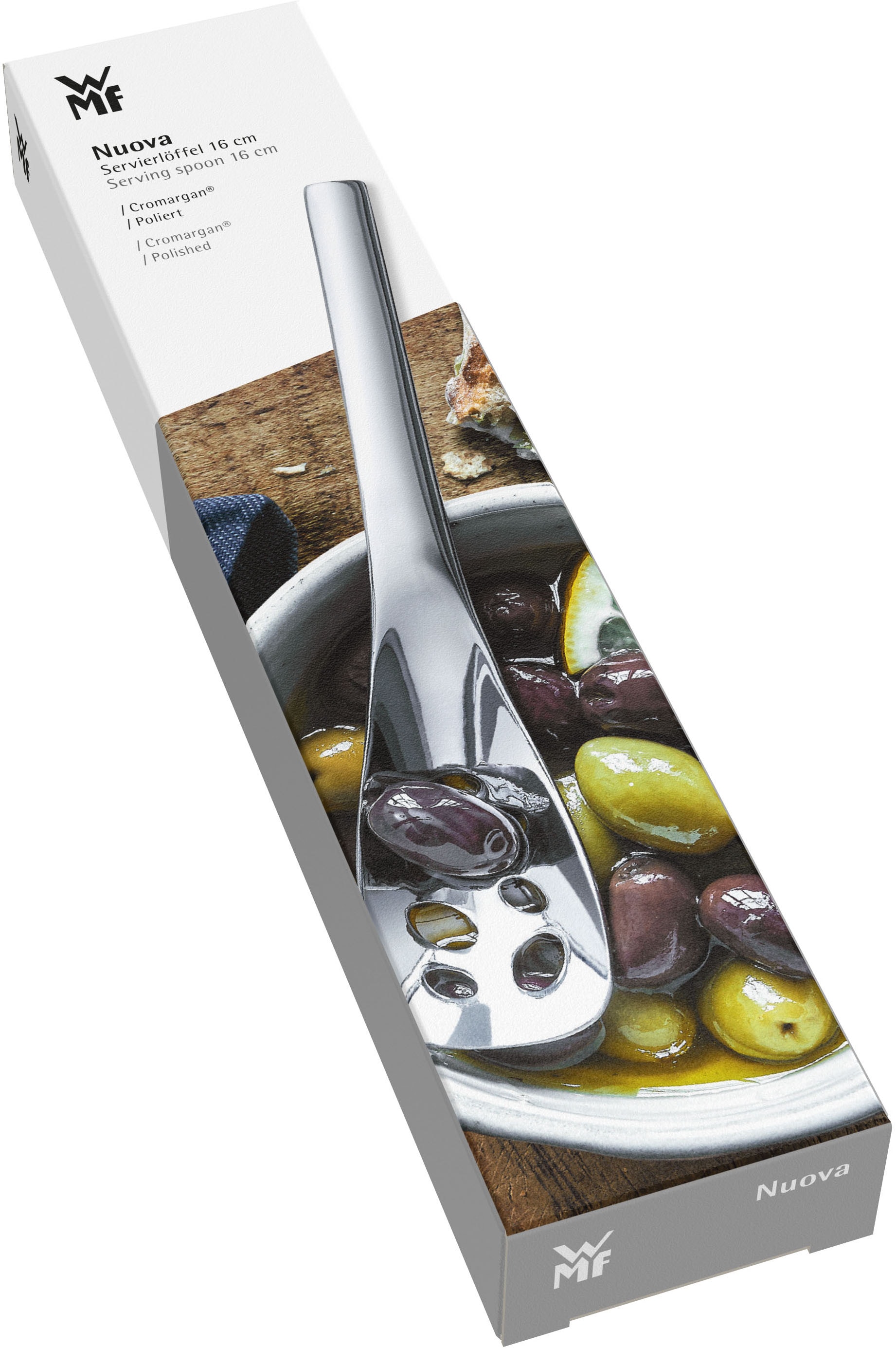 WMF Servierlöffel »Nuova« perforiert, klein, 16 cm, Abtropfschlitze, Cromargan Edelstahl