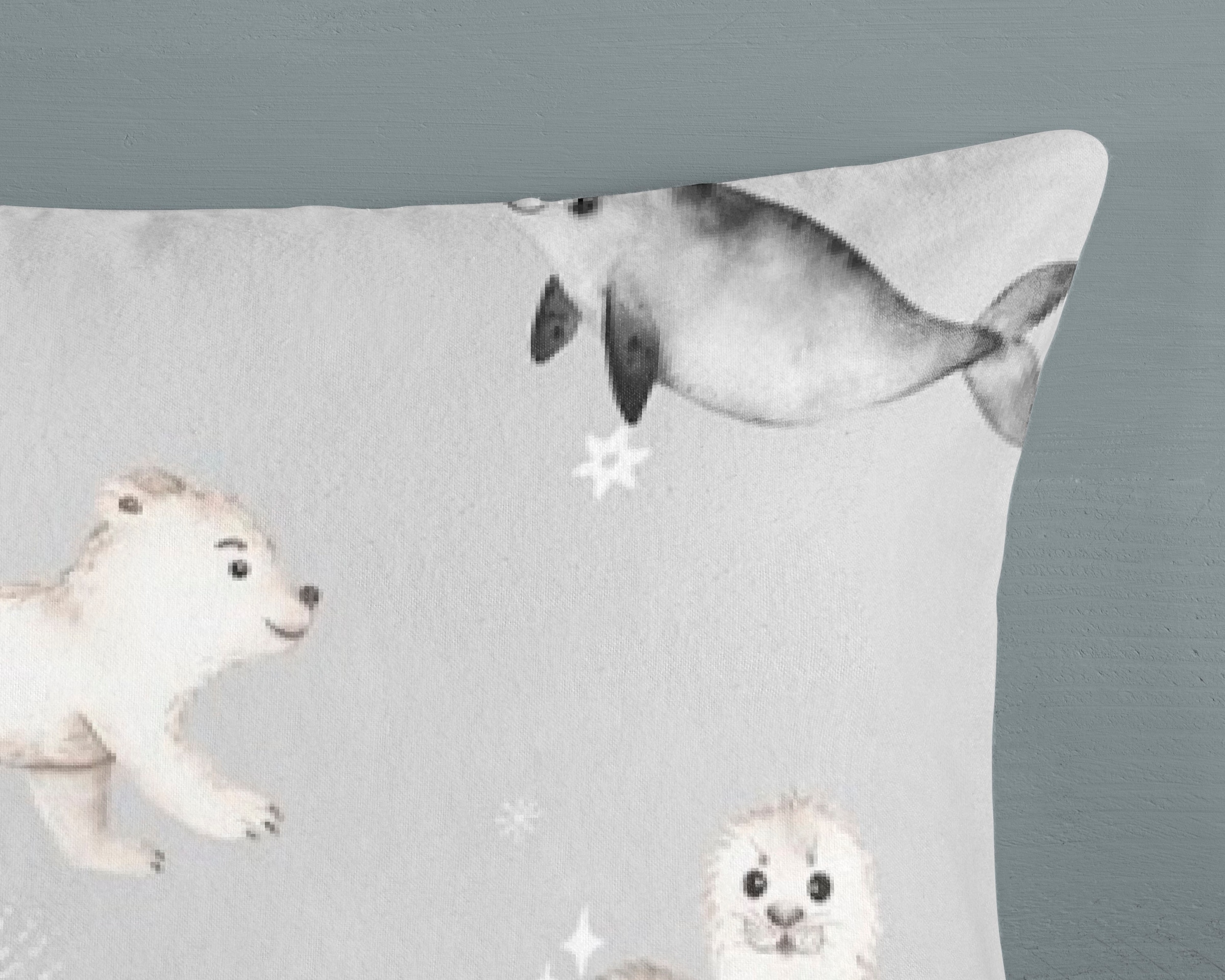 good morning Kinderbettwäsche »Cira«, Biber, 135x200, Warm, Weich, Wende, Reißverschluss, Kind, Winter, Grau