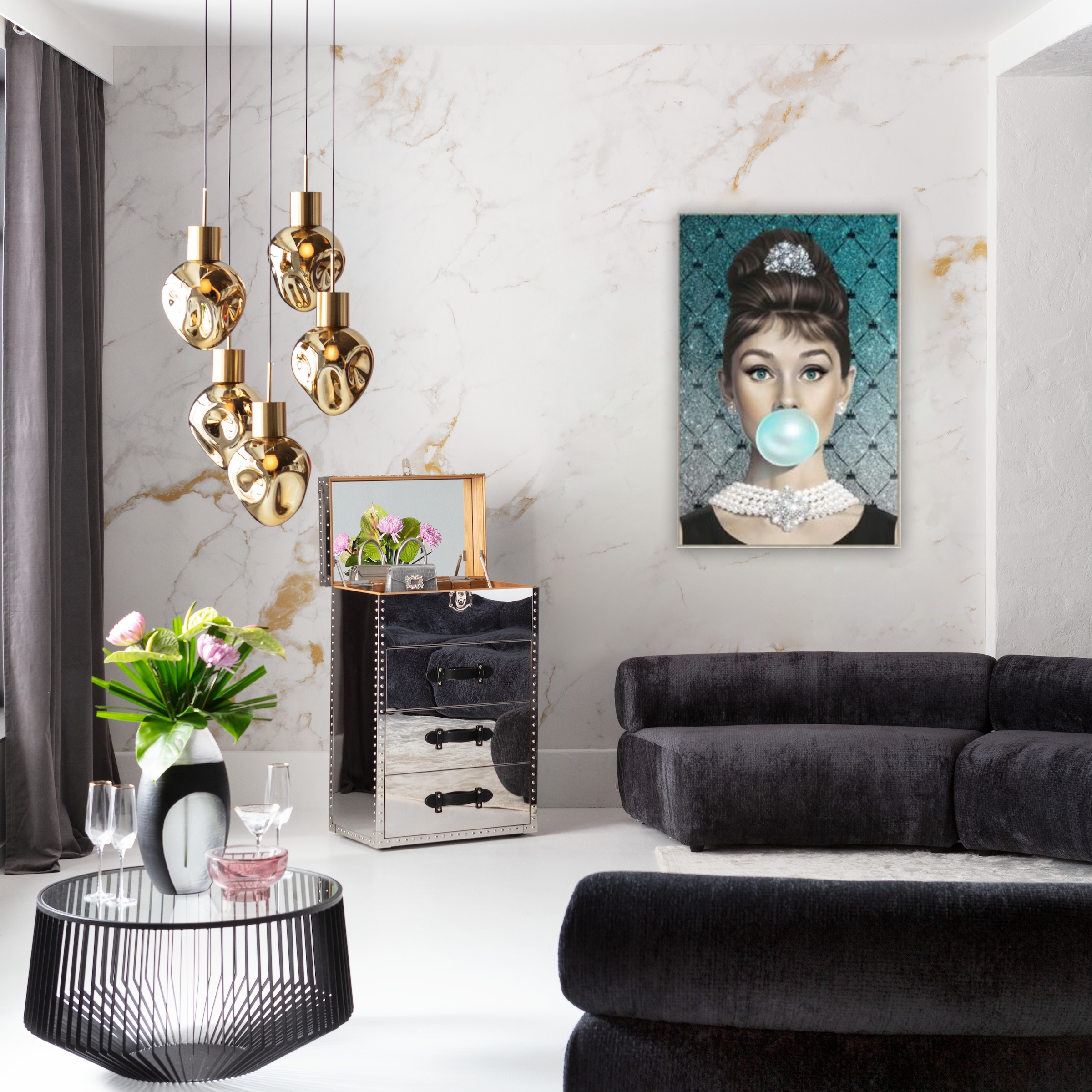 Kare Design Bild mit Rahmen »Gerahmtes Bild Muse Bubble Diva 80x120cm« 1, 