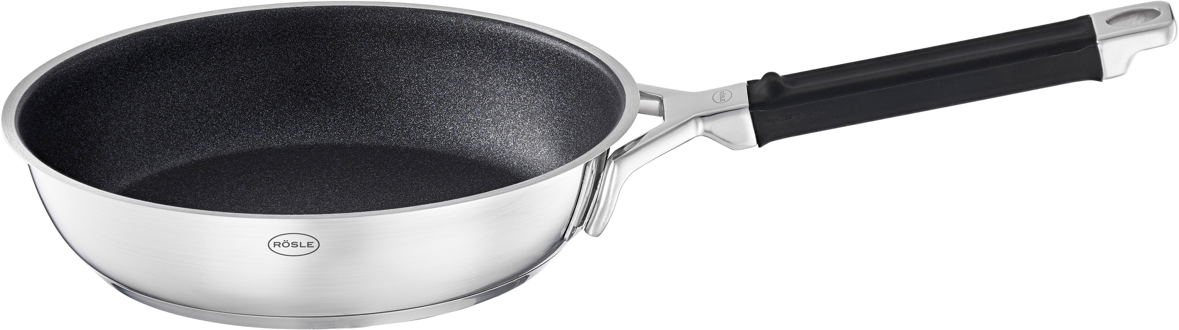 RÖSLE Bratpfanne "SILENCE PRO" Edelstahl 18/10 1 Stk. tlg. kratzfeste Premium-Antihaftversiegelung, Silikongriff, Induktion