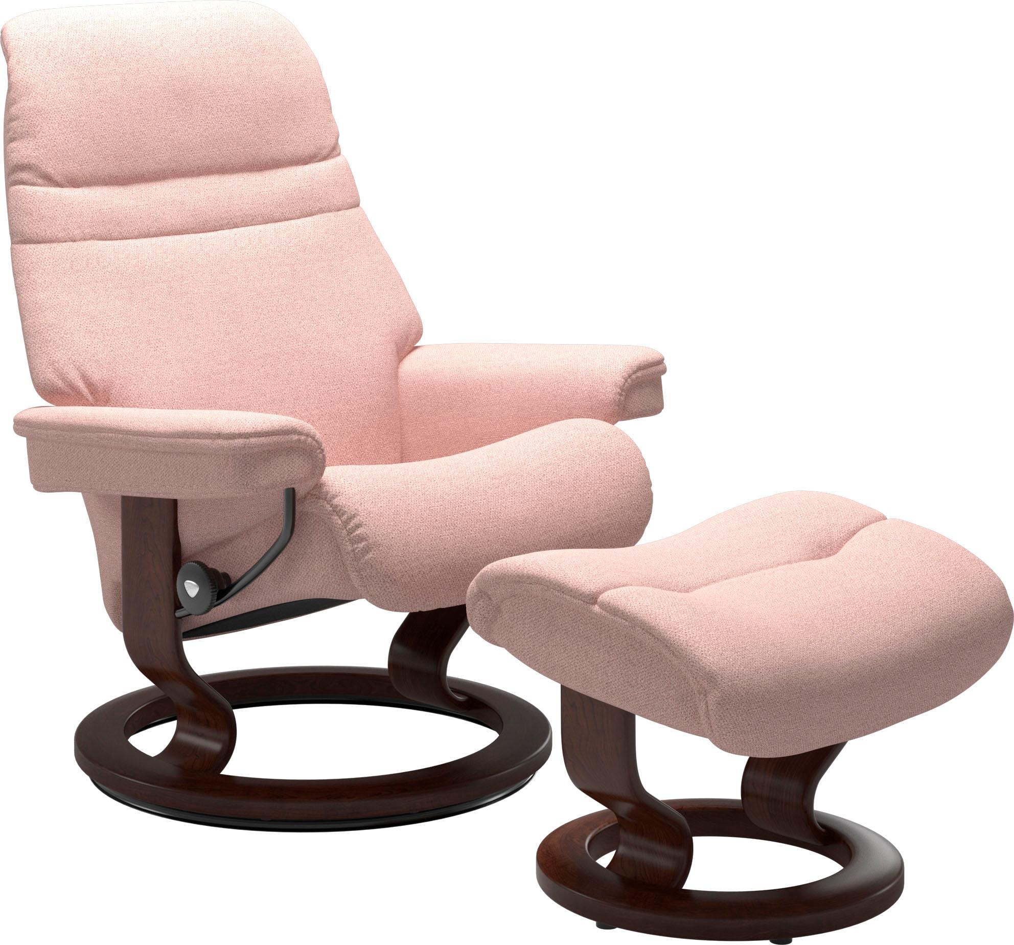 Stressless® Relaxsessel »Sunrise«, (Set, Relaxsessel mit Hocker), mit Classic Base, Größe L, Gestell Braun