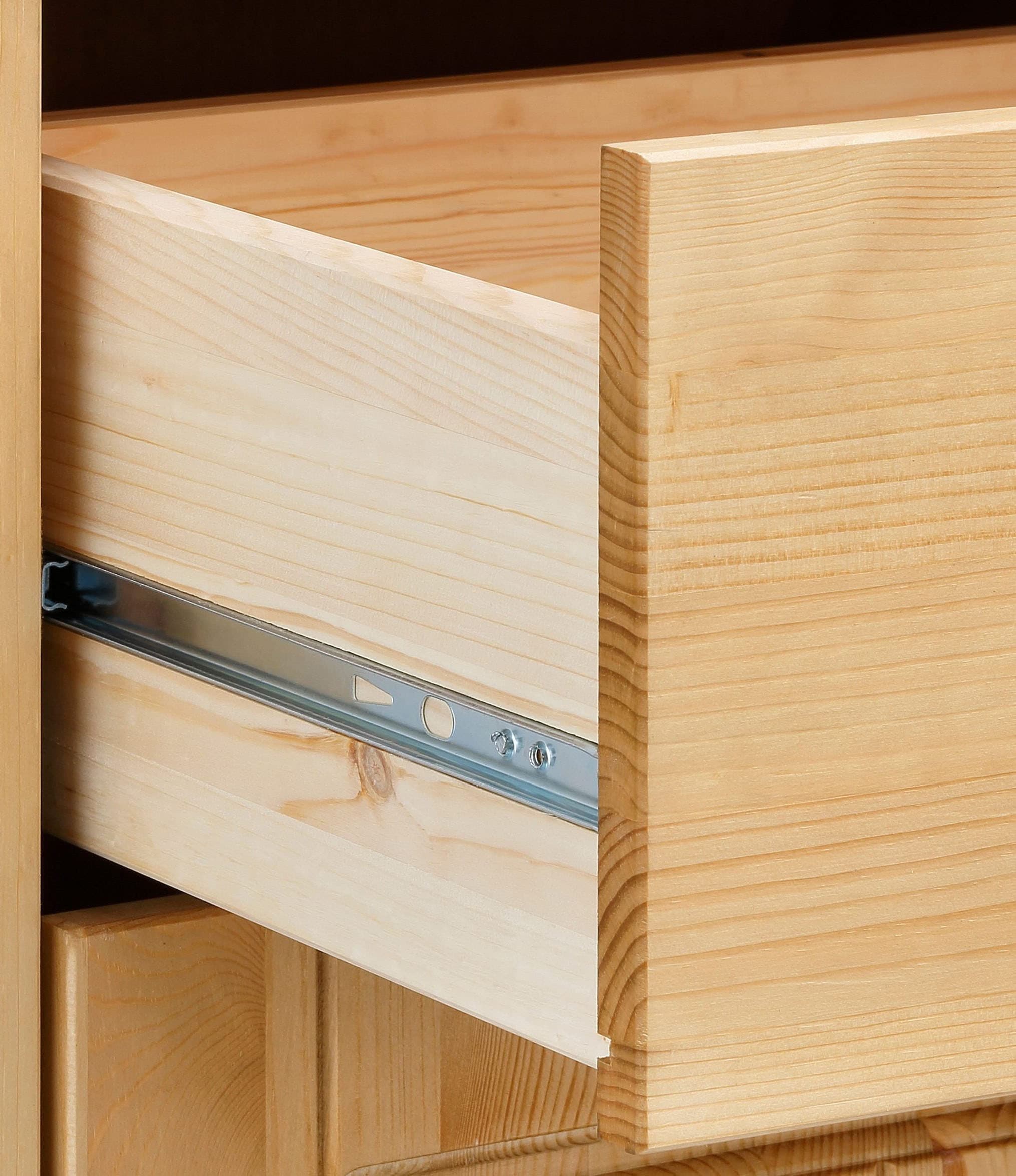 OTTO home Wäscheschrank »Clarius, Neuheit! Smarter ALLESKÖNNER, Mehrzweckschrank, Büroschrank«, (H/B/T ca. 180/125/40cm), mit Ausziehregal, Schublade, stabil + langlebig, Massivholz made in EU