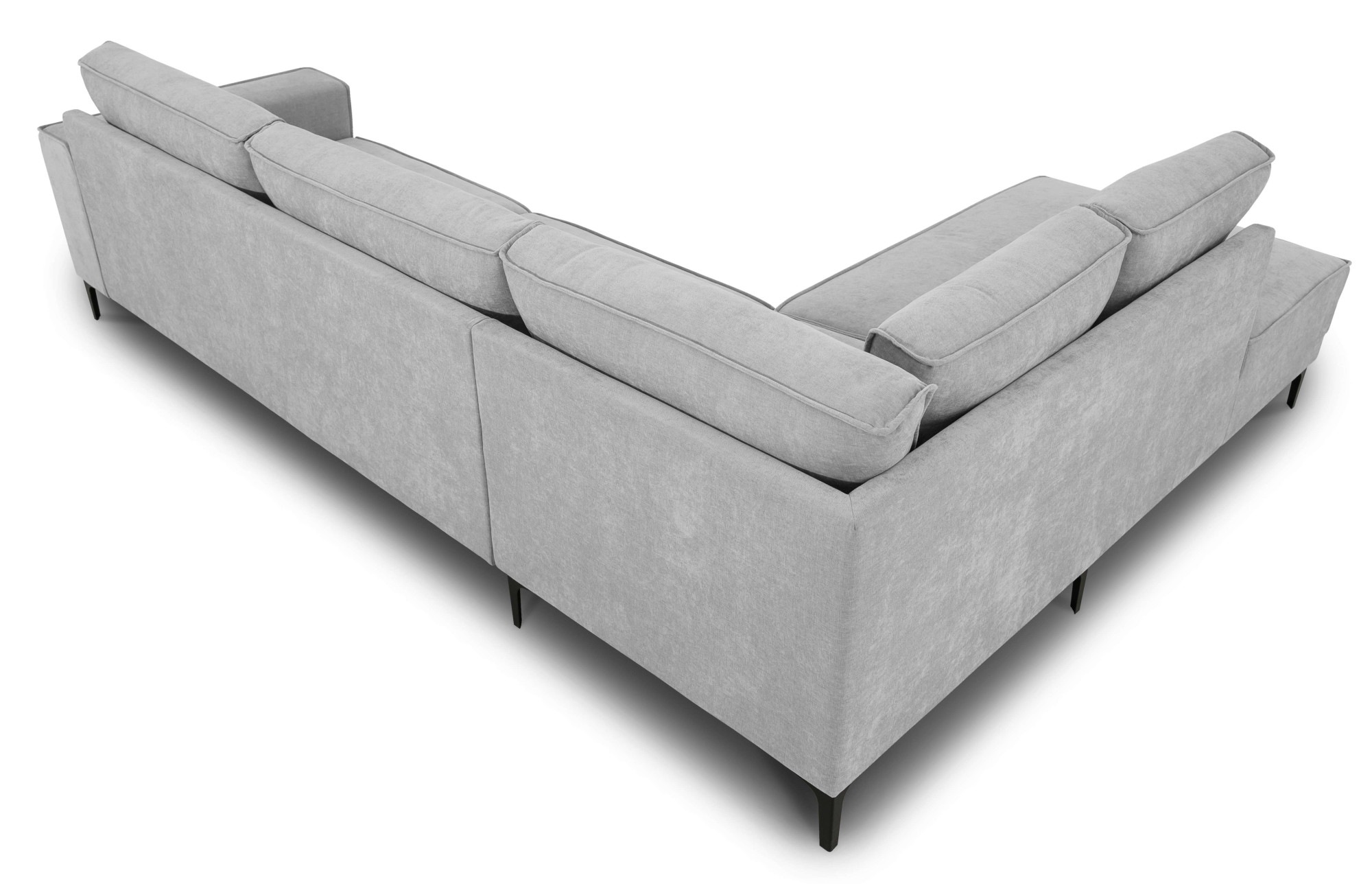 Places of Style Ecksofa »Polsterecke Oland, Struktur, Flachgewebe, Luxus-Microfaser, Boucle«, L-Form, 289 cm, Wellenunterfederung, Skandi-Design, Metallfüße
