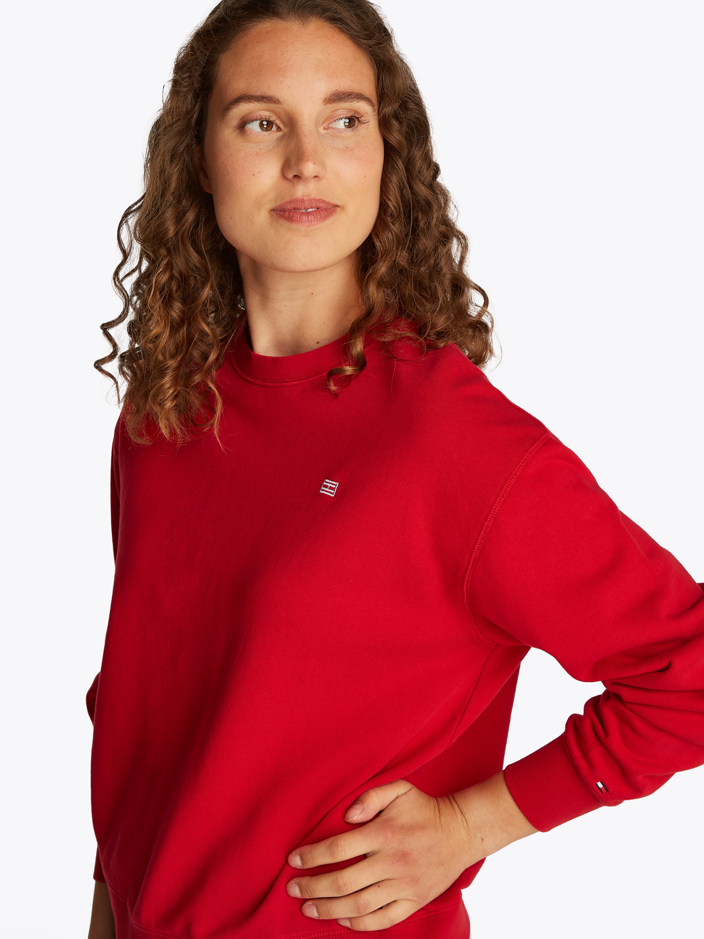 Tommy Hilfiger Sweatshirt »REG CONTRAST FLAG SWEATSHIRT«, mit Logo-Flag