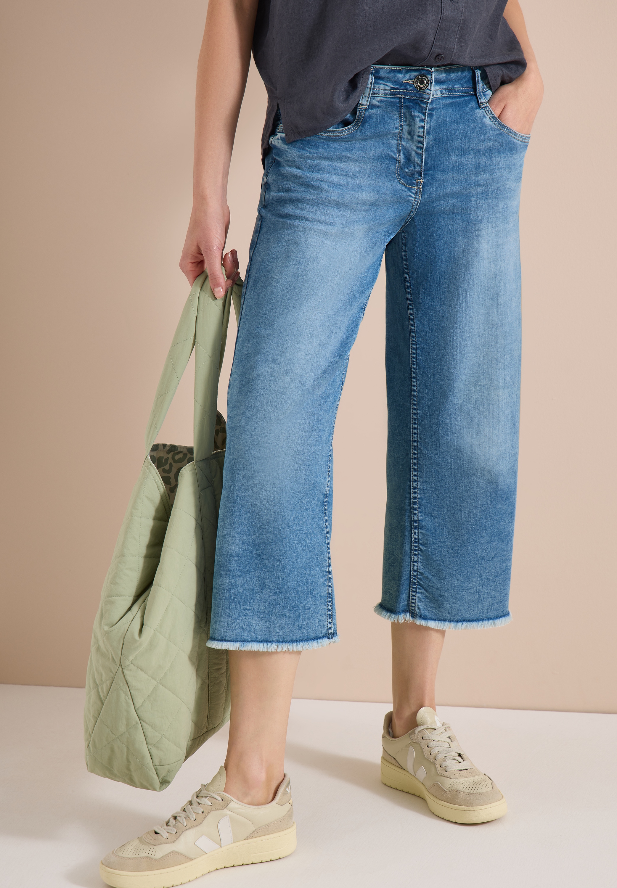 Cecil 3/4-Jeans »Style Neele« Loose Fit mit hoher Leibhöhe und weiter Beinform