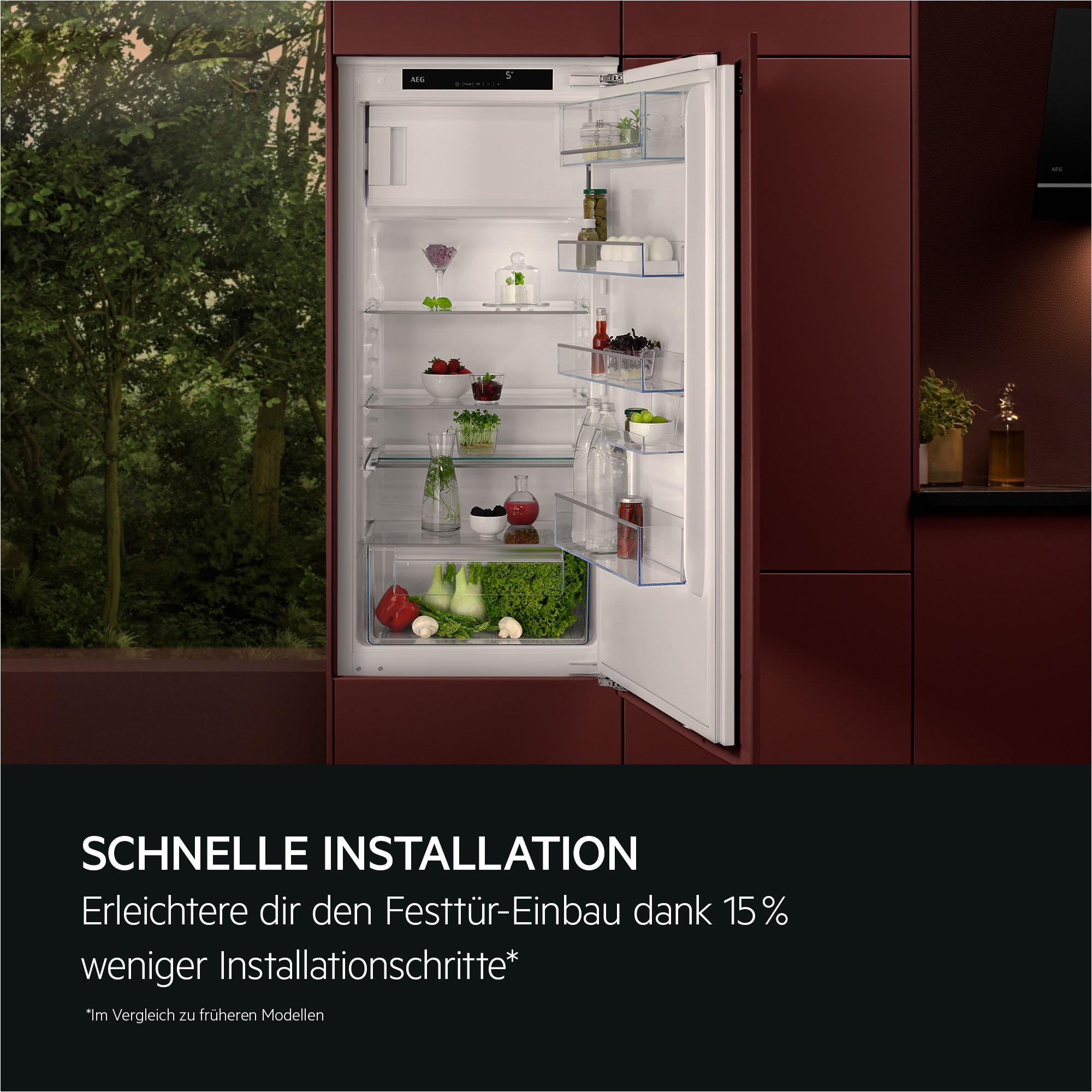 AEG Einbaukühlschrank 5000 »TSF5012WDF« 122,4 cm hoch 55,6 cm breit OptiSpace ermöglicht dir eine flexible Nutzung des Kühlraums