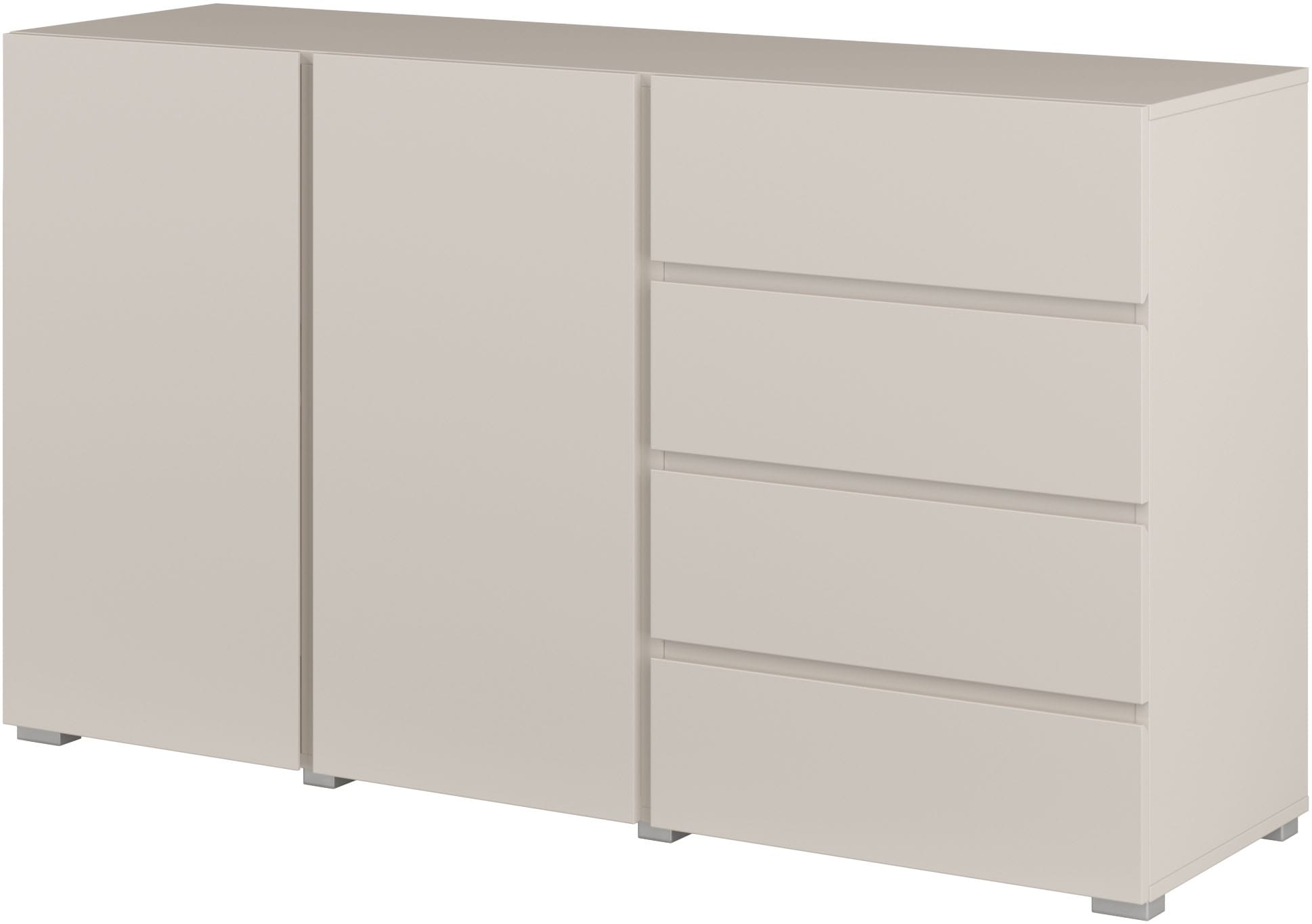 OTTO home Sideboard »Metric,Breite 138 cm, grifflose Kommode 2 Türen/4 Schubkästen« Schubladenschrank mit viel Stauraum, Einlegeböden verstellbar