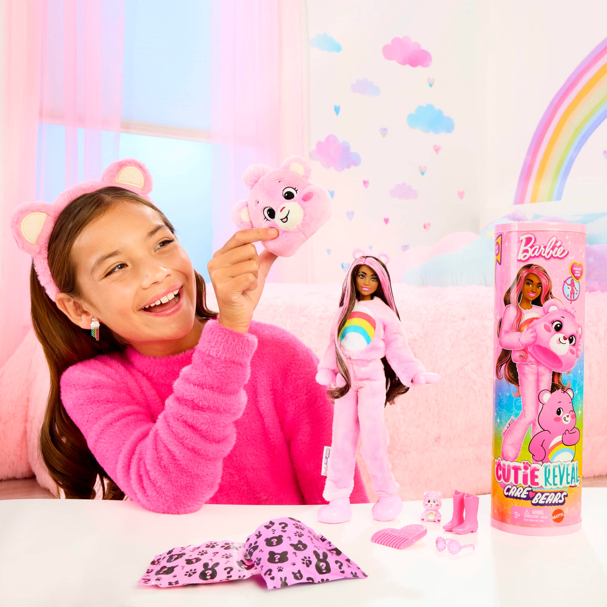 Barbie Anziehpuppe »Cutie Reveal, Glücksbärchis Hurrabärchi«, inklusive Accessoires