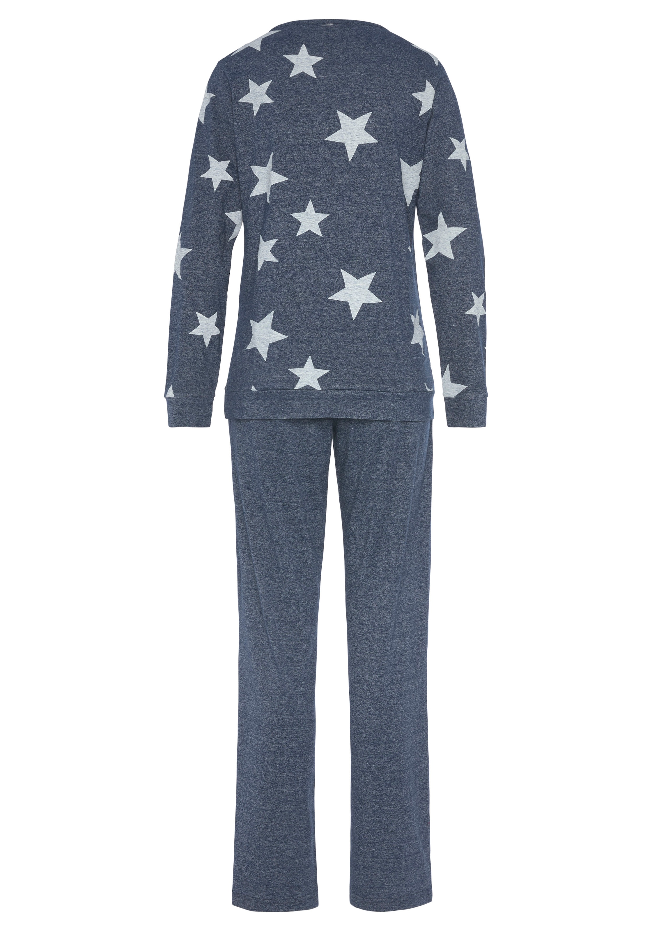 Vivance Dreams Pyjama, (4 tlg., 2 Stück), in melierter Optik mit Sternen