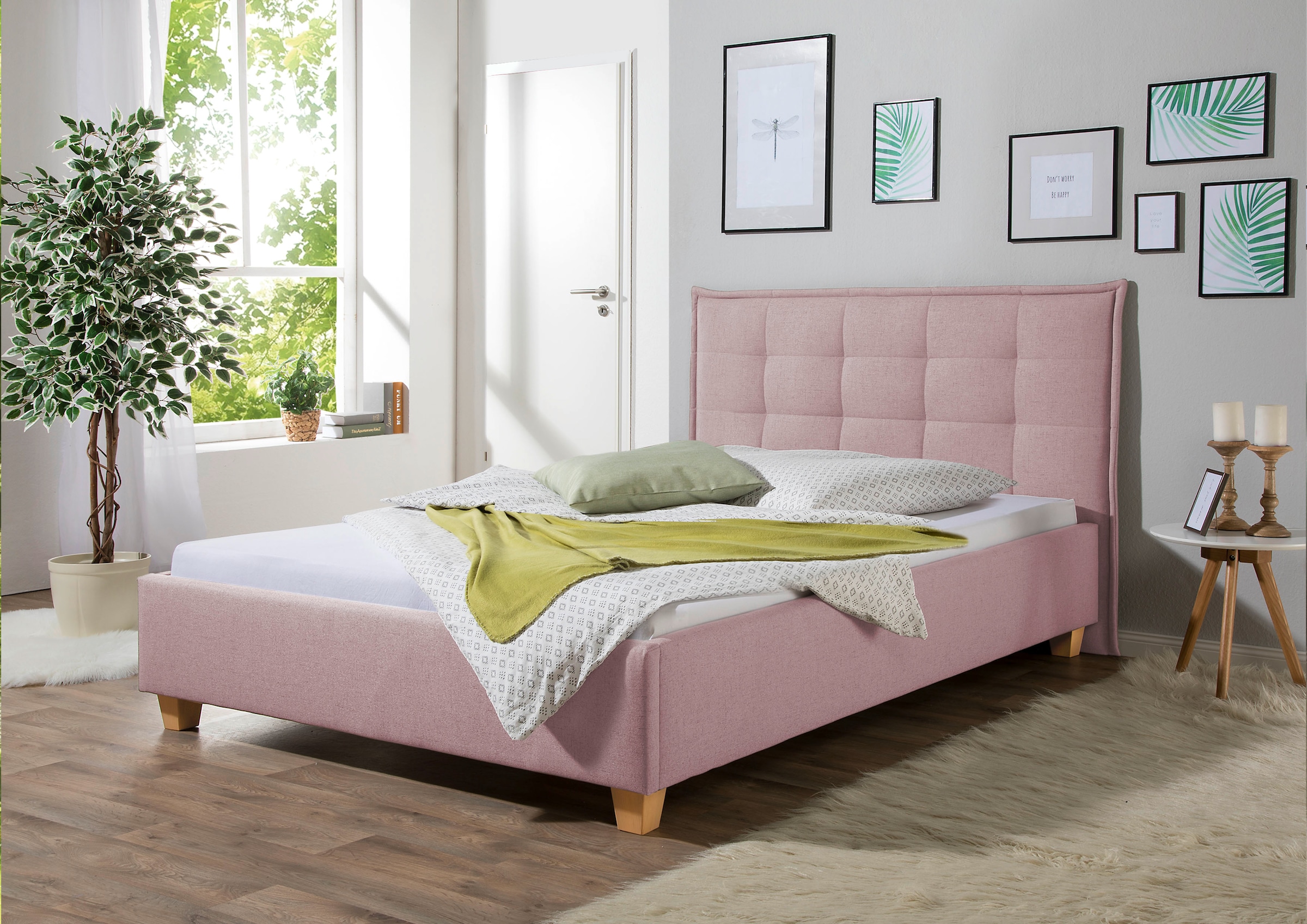 Maintal, Polsterbett »Retlaw« Bettseiten zerlegt, ohne Bettkasten, flamingo, Liegefläche Länge Breite: 200 cm x 100 cm - Struktur (100% Polyester) 