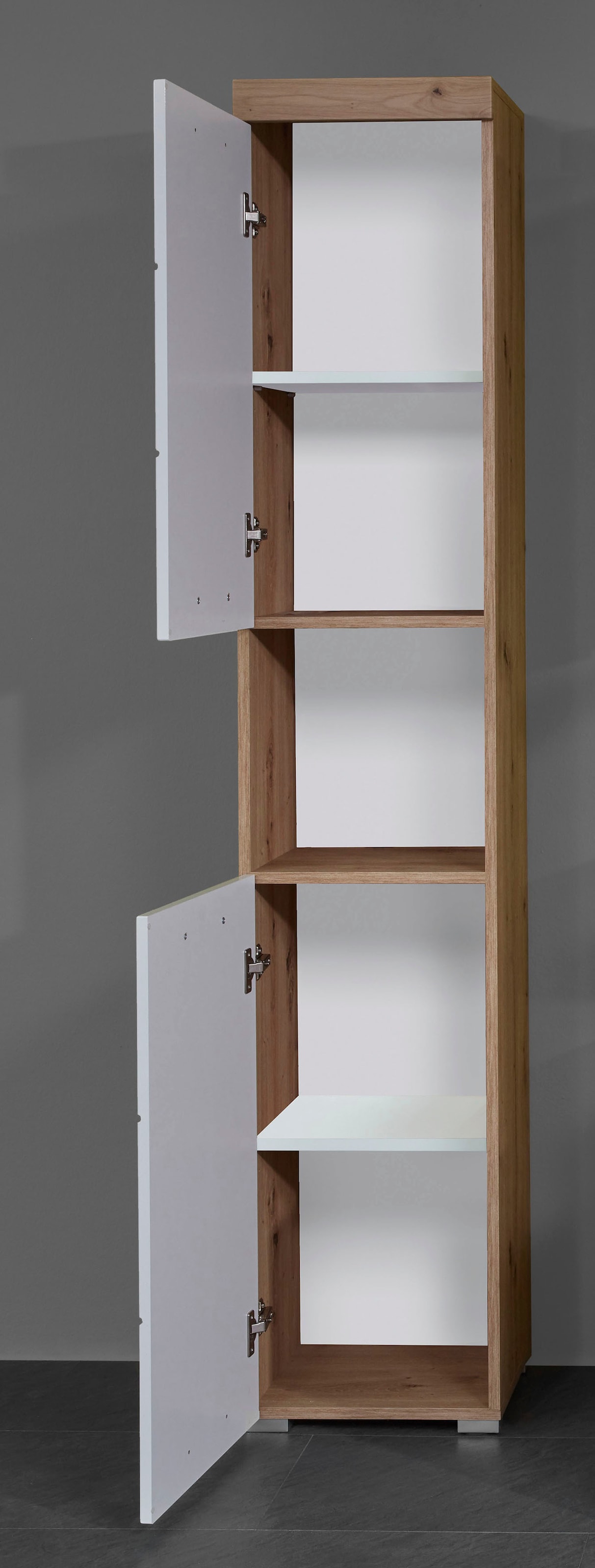 welltime Hochschrank »Avena« Badschrank mit 2 Türen & 1 Fach - (B/T/H) 37/31/190 cm