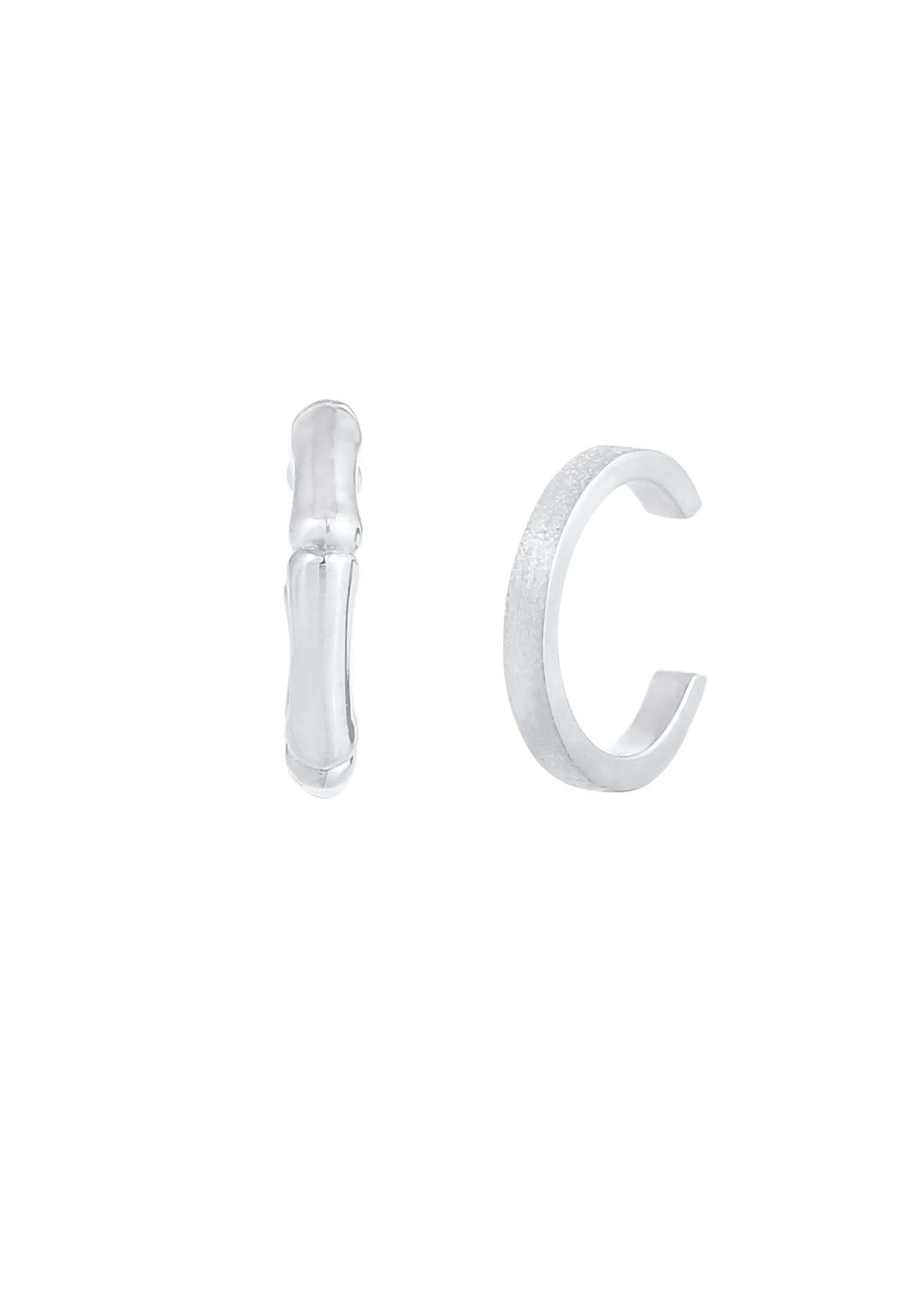 Elli Paar Ohrklemmen »Ohrringe 2er Set Earcuff Bambus Minimal Basic 925 Silber«