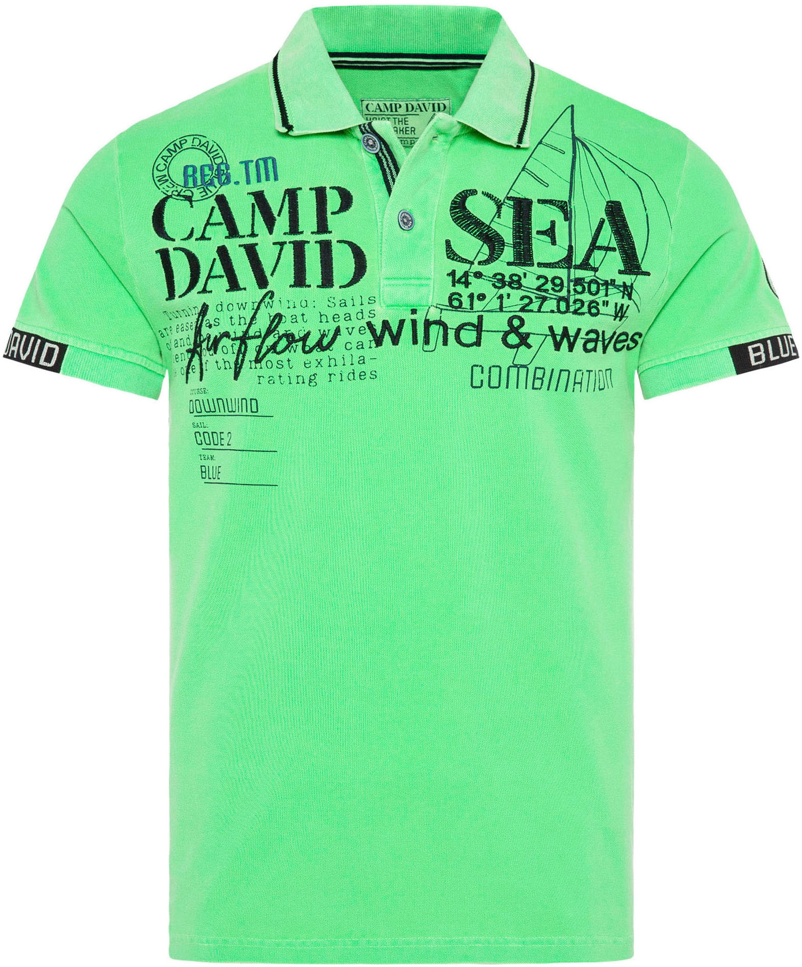 CAMP DAVID Poloshirt, mit Logo-Applikationen