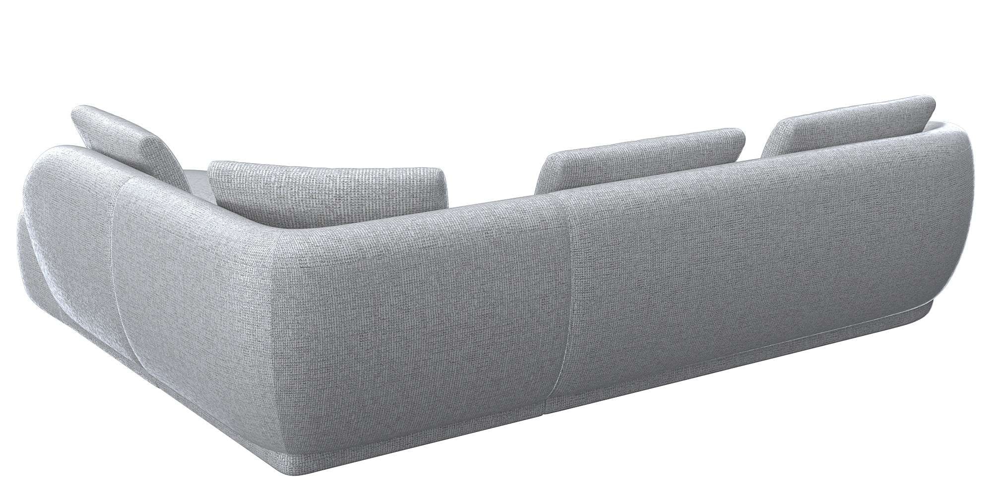 FLEXLUX Ecksofa »Torino, rund, L-Form, Sofa-Ecke mit Ottomane«, Modernes, organisches Sofa-Design, Kaltschaum, Wellenunterfederung