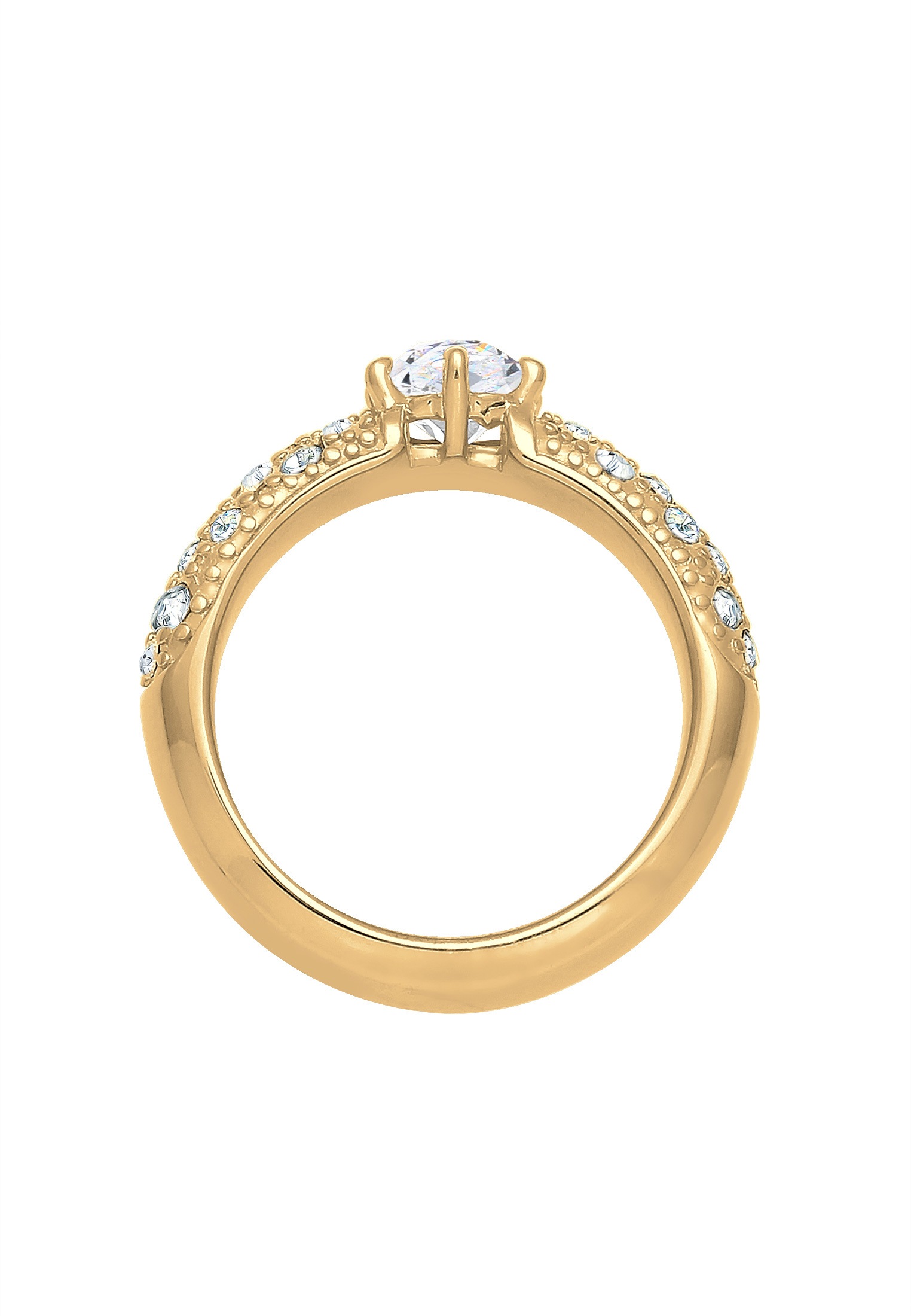 Elli Premium Verlobungsring »Ring Glas Kristalle Weiß 925 Sterling Silver«