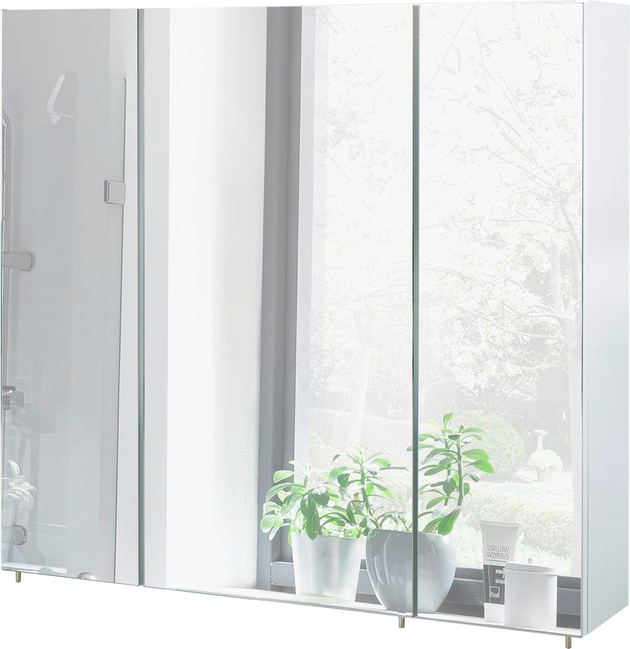 Schildmeyer Spiegelschrank »Basic«, Breite 80 cm, 3-türig,  Glaseinlegeböden, Made in Germany online kaufen | mit 3 Jahren XXL Garantie