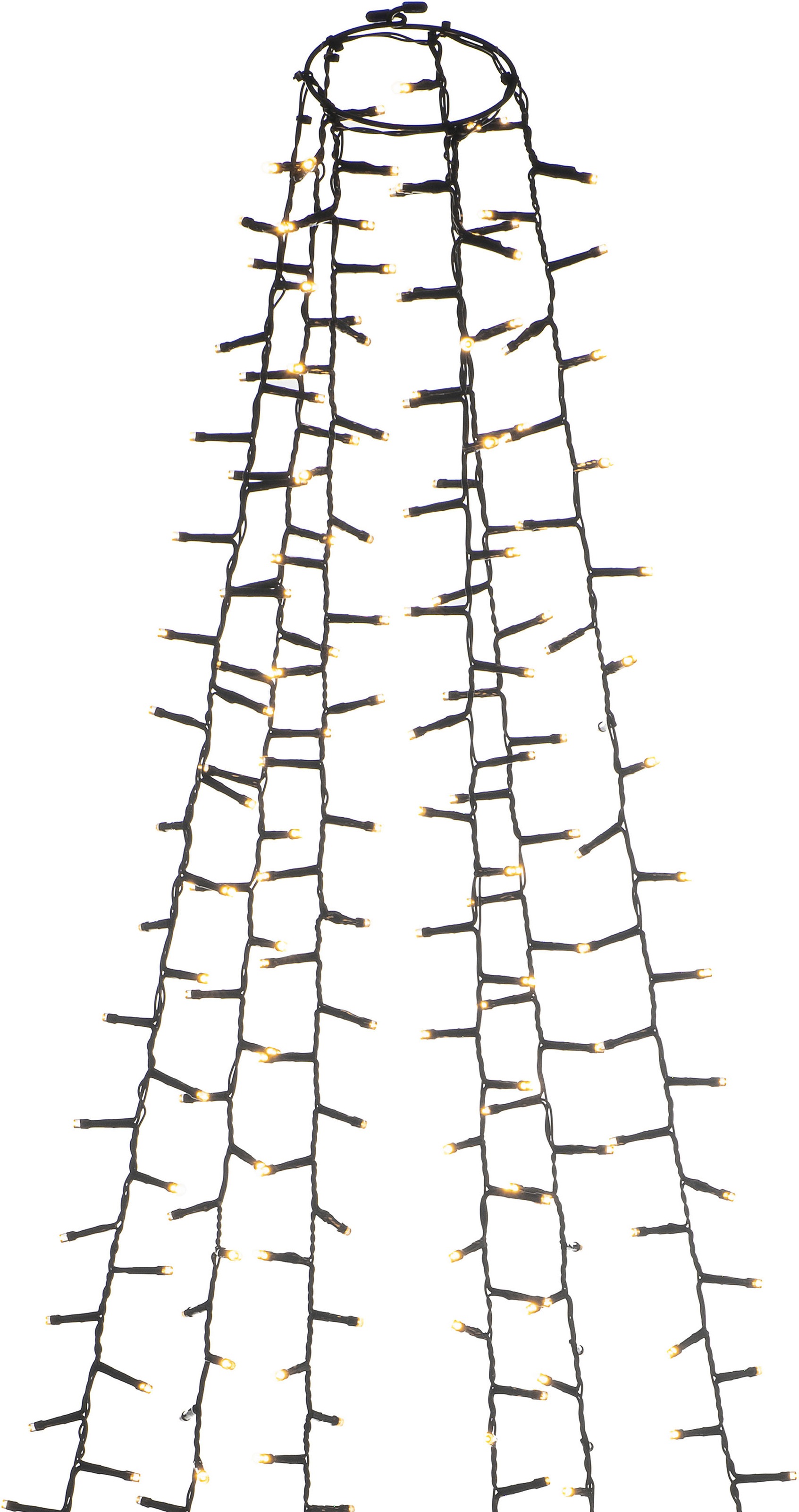 KONSTSMIDE LED-Baummantel »Weihnachtsdeko aussen, Christbaumschmuck«, 1080 St.-flammig, Micro LED Compactlights Lichterkette mit Ring, 6 Stränge à 180 Dioden