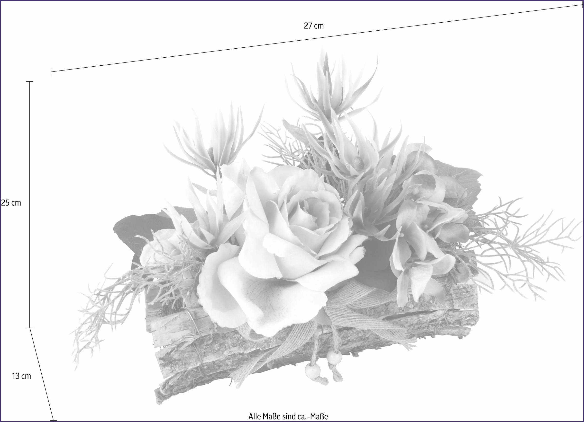 I.GE.A. Kunstpflanze »Gesteck Rose in Schale«