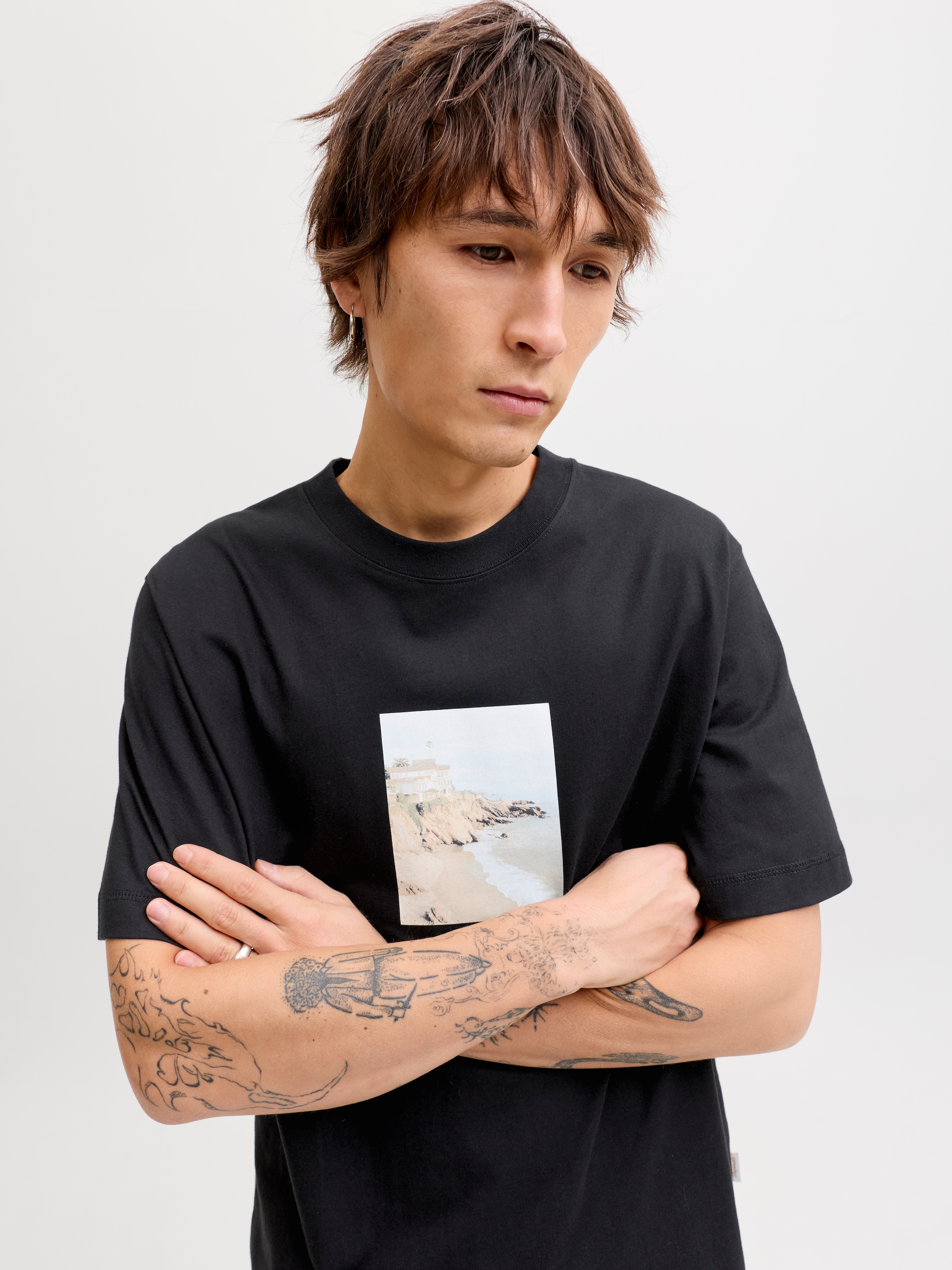 Jack & Jones T-Shirt »JORNORREBRO PHOTO TEE SS CREW NECK« Baumwolle, relaxed fit