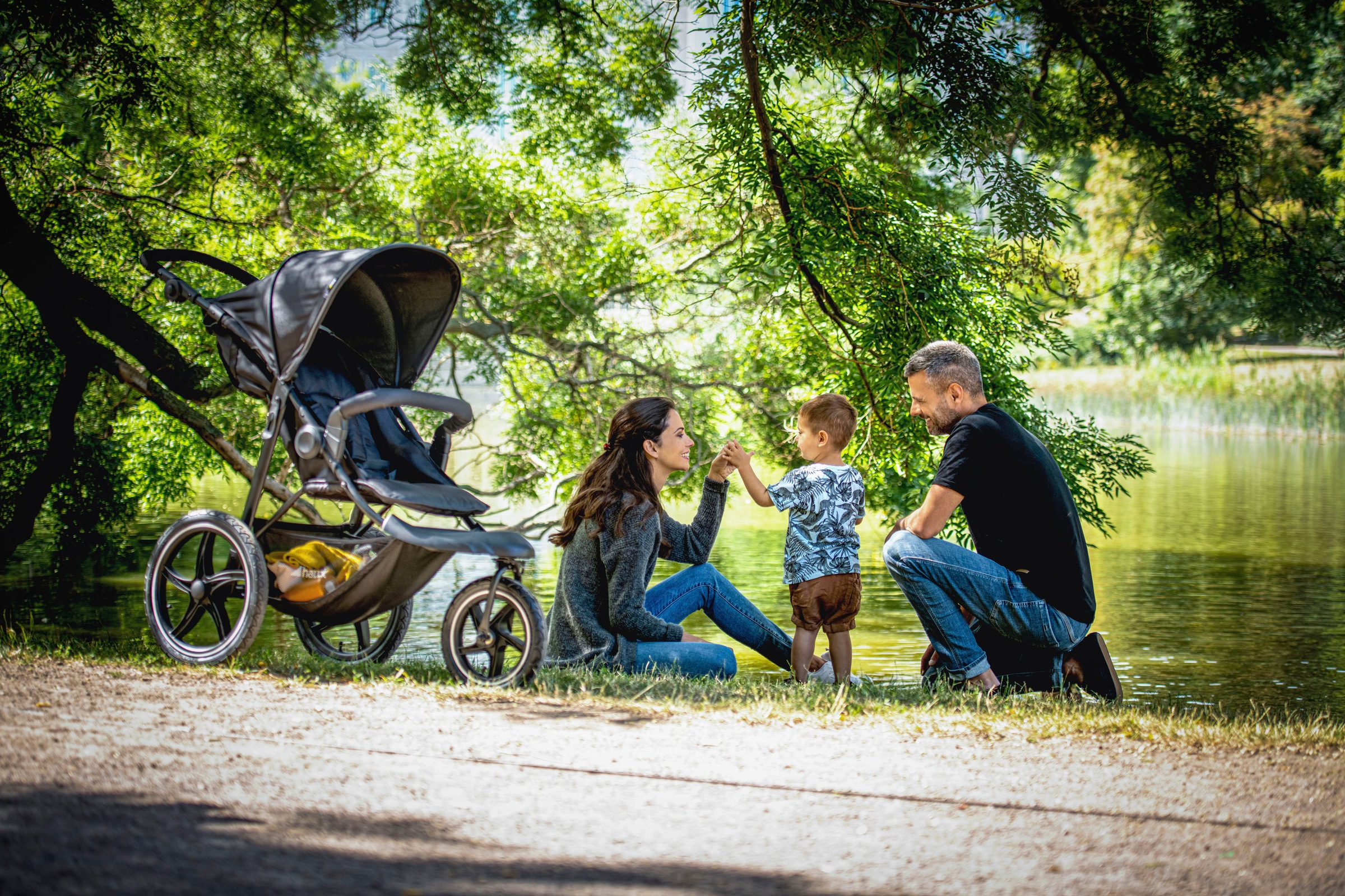 Hauck Dreirad-Kinderwagen »Runner 2, black«, 22 kg, Kinderwagen, Jogger mit schwenk- und feststellbarem Vorderrad