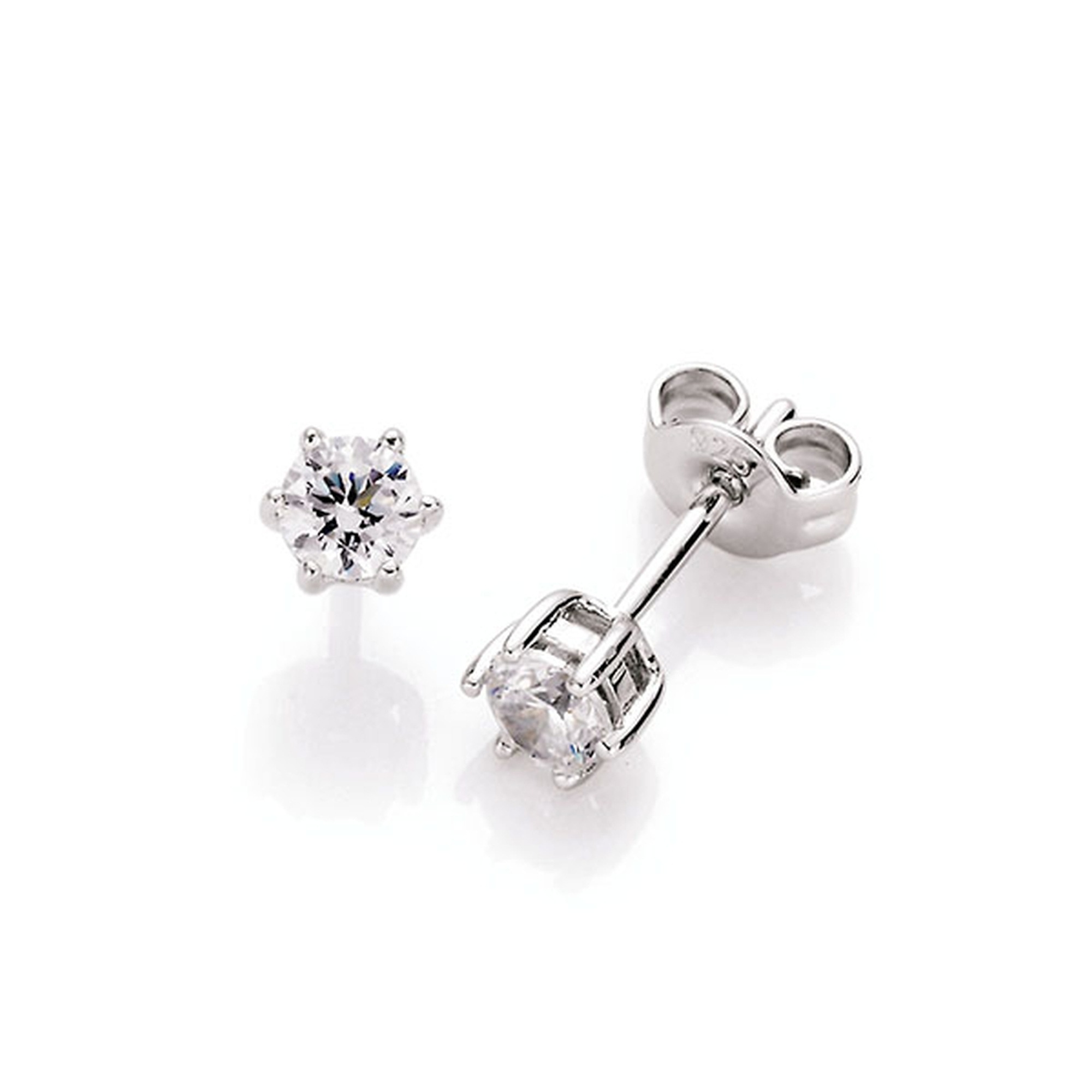 Smart Jewel Paar Ohrstecker »Ohrstecker Zirkonia in Krappenfassung, Silber 925«