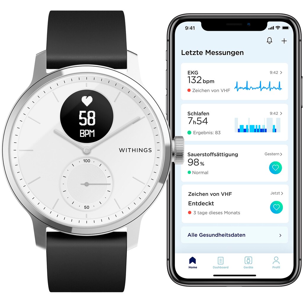 Withings Smartwatch »ScanWatch, 42mm«, (Proprietär)