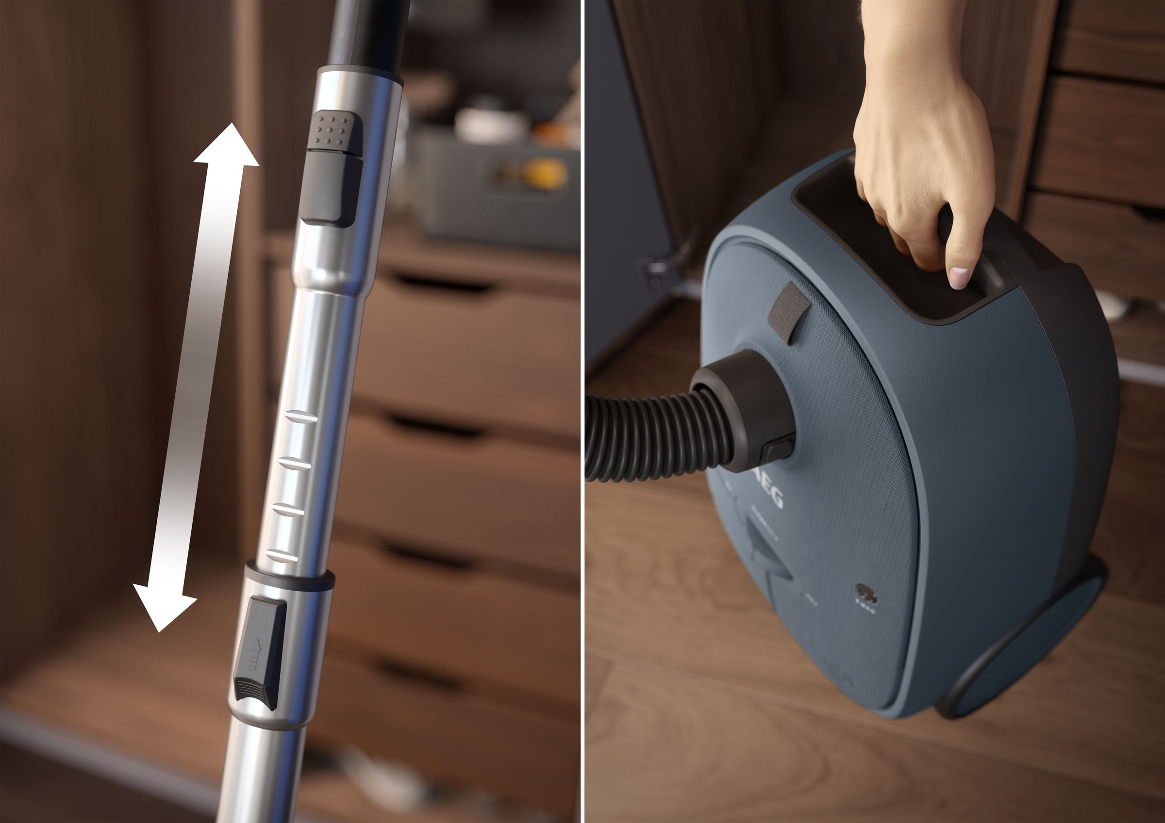 AEG Bodenstaubsauger »CLEAN 6000 (AB61C2DB)«, 850 W, mit Beutel, hohe Saugleistung, inkl. Zusatzdüsen, 50 % Recyclingkunststoff