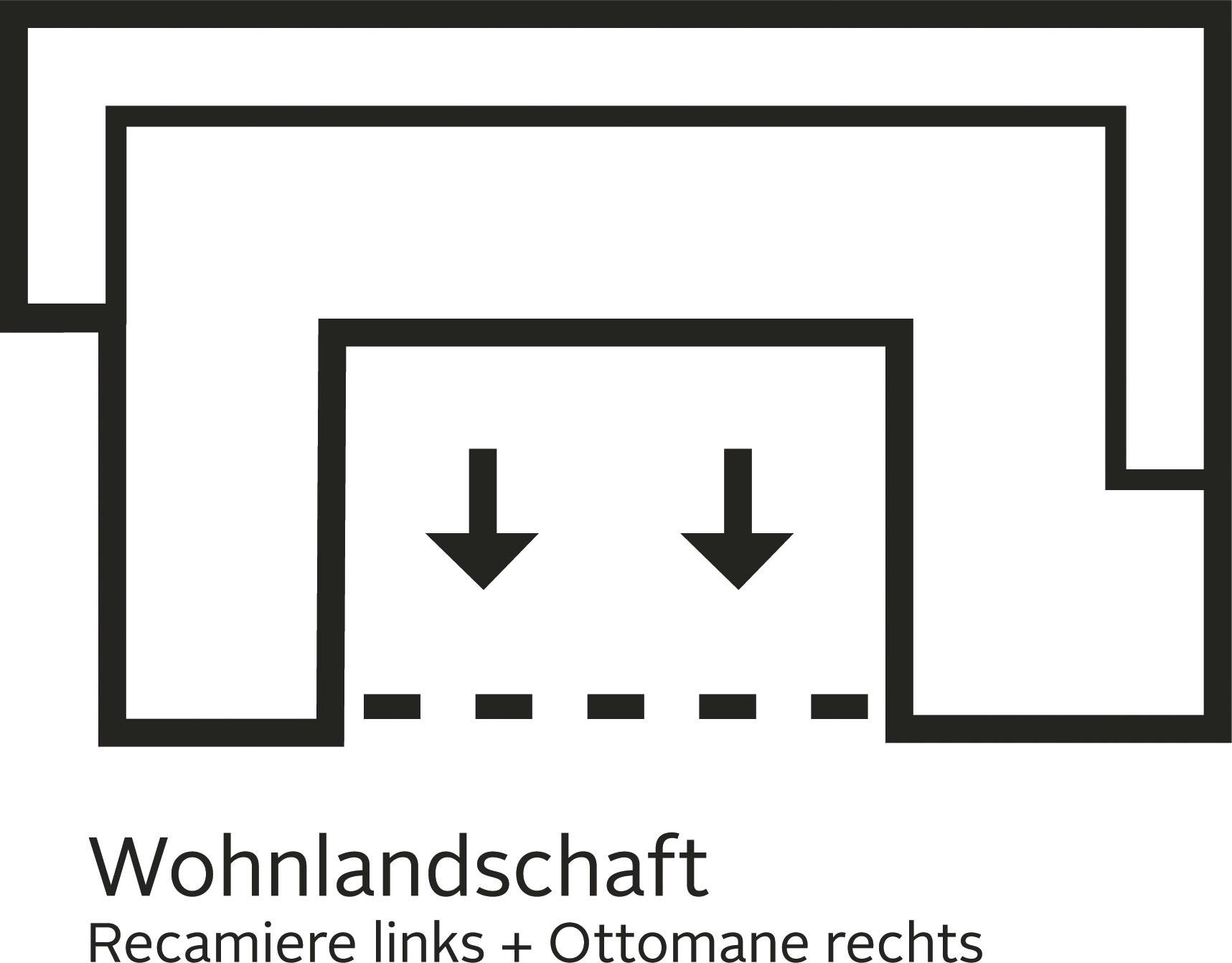 Home affaire Wohnlandschaft »Alberto U-Form«, mit Kopfteilverstellung, wahlweise mit Bettfunktion